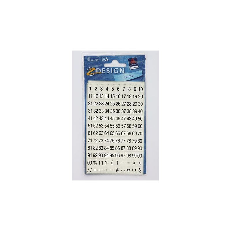 Zweckform nalepke 'Številke 1-99', plastika, črne