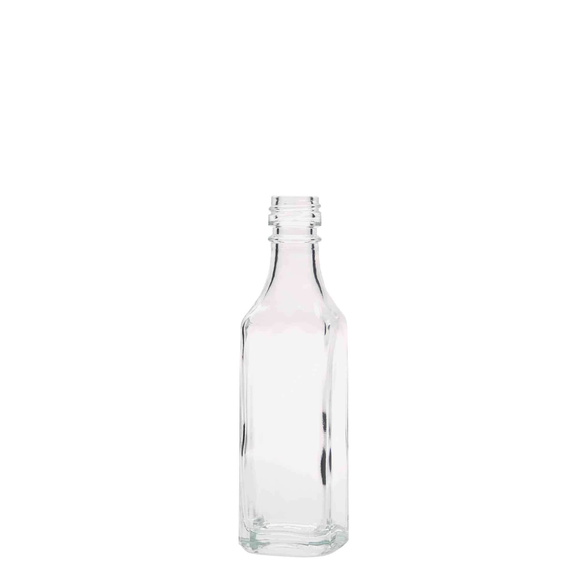 50 ml steklena steklenica »Siena«, kvadratna, ustje: PP 18