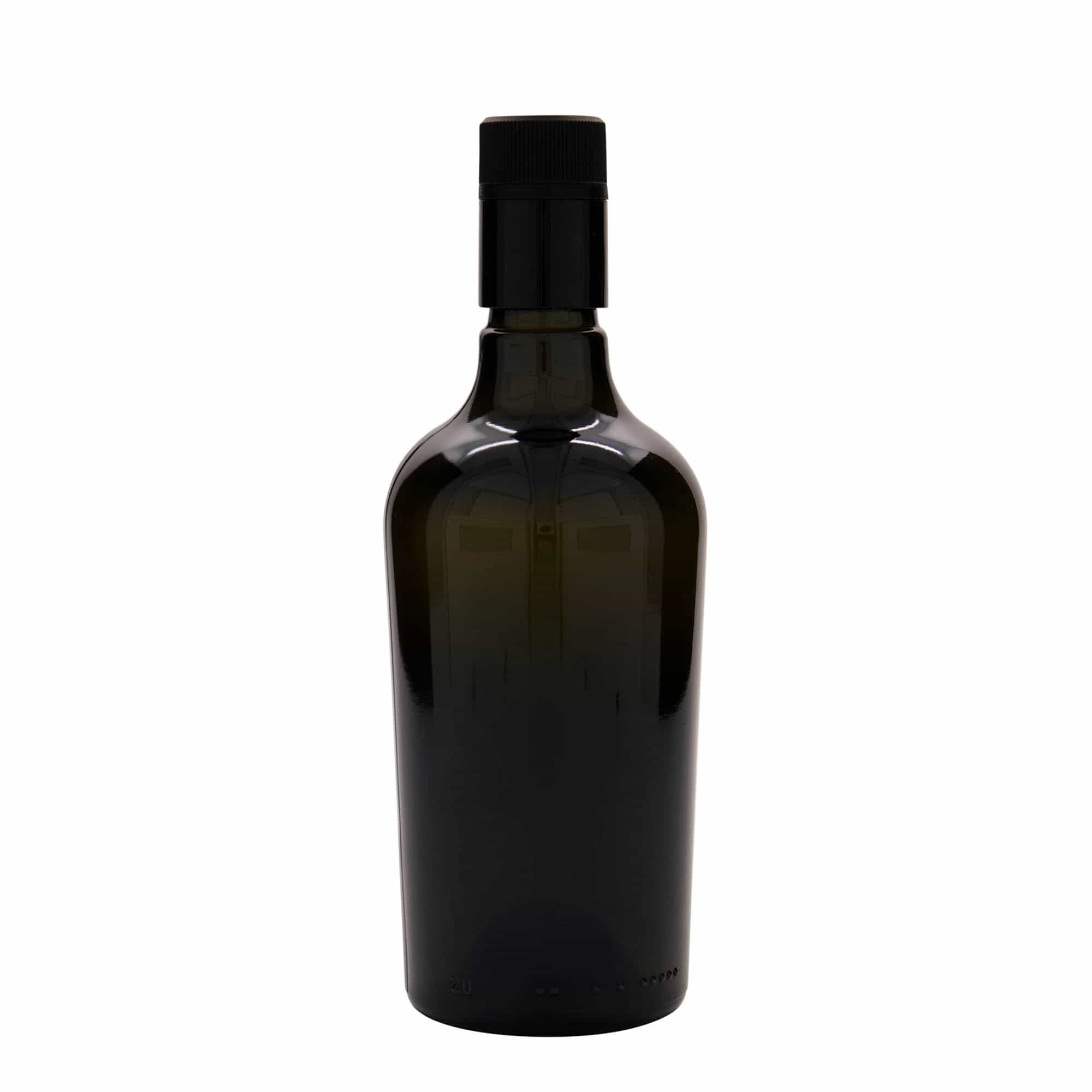 500 ml steklenica za kis/olje »Oleum«, steklo, antično zelena, ustje: DOP