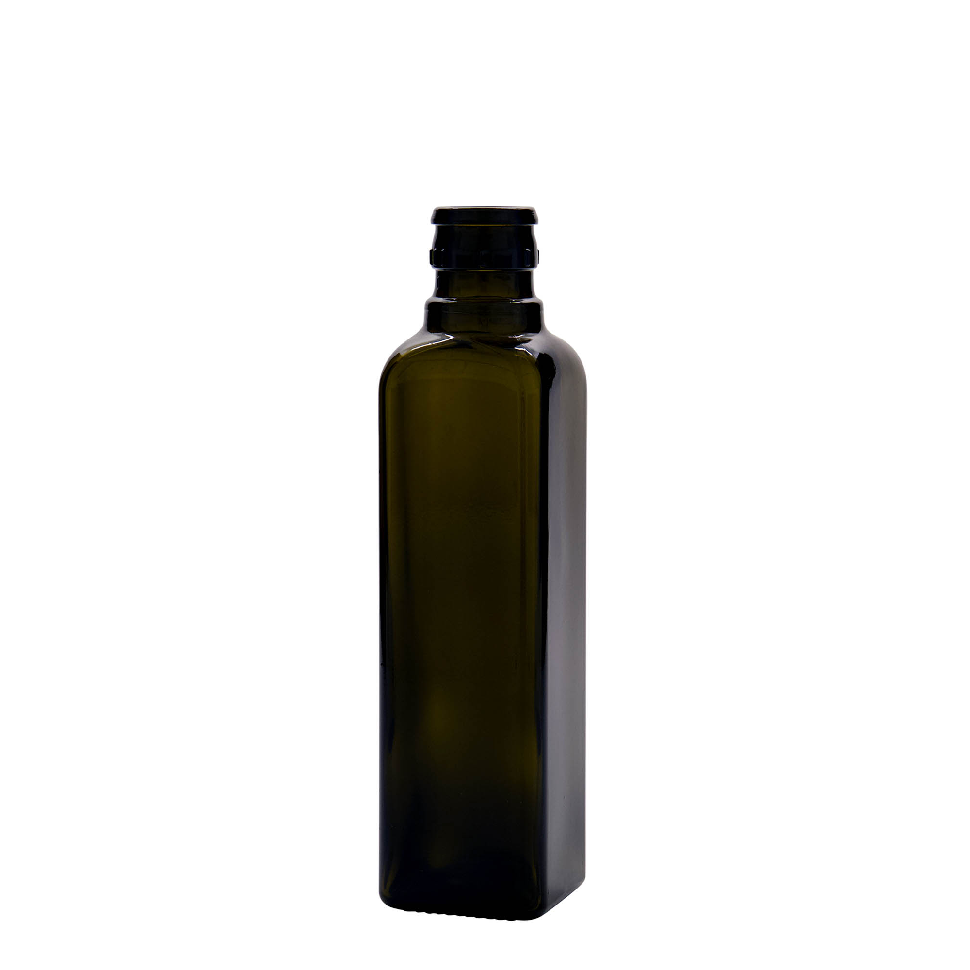 250 ml steklenica za kis/olje 'Quadra', steklo, kvadratna, starozelena, odprtina: DOP