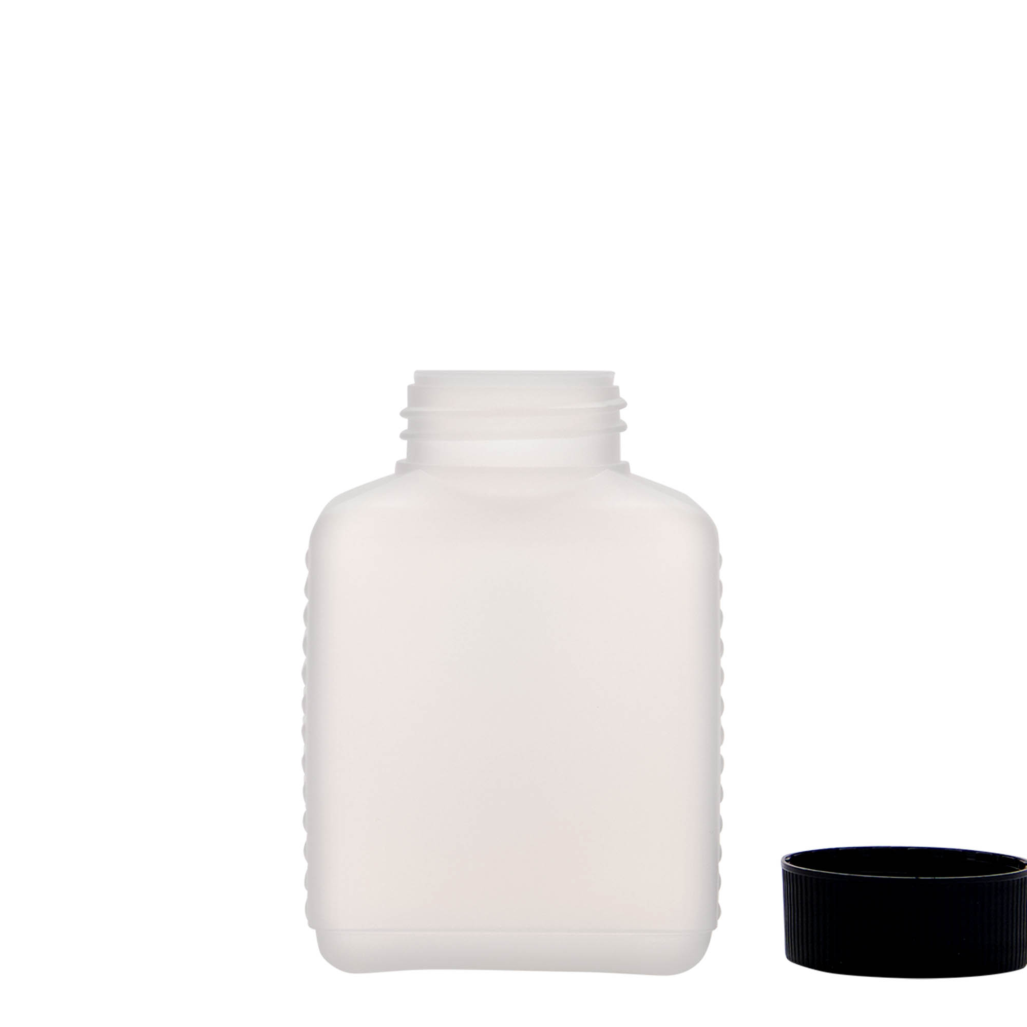 250 ml steklenica z širokim vratom, pravokotna, HDPE plastika, naravna, odprtina: DIN 40 EPE 250 ml steklenica z širokim vratom, pravokotna, HDPE plastika, naravna, odprtina: DIN 40 EPE