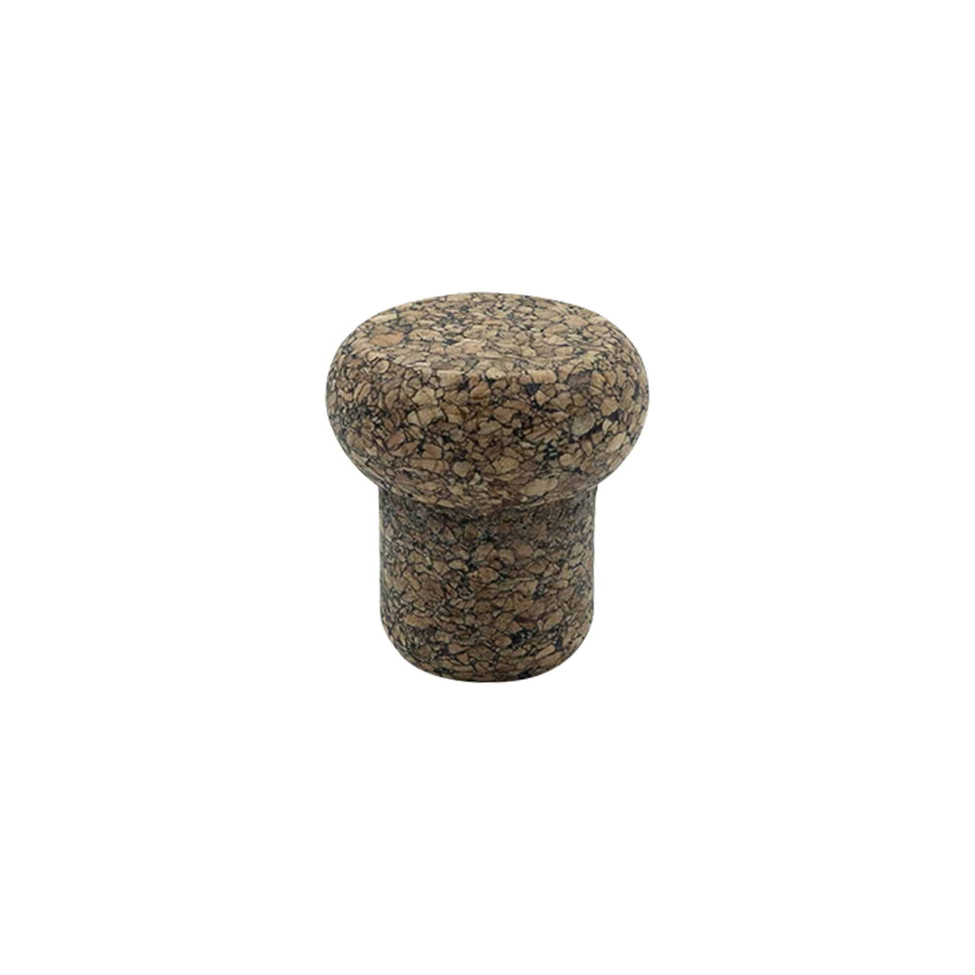 Plutovinasti zamašek z robom 'Barrel' 22,5 mm, Corkcoal, za ustje: pluta
