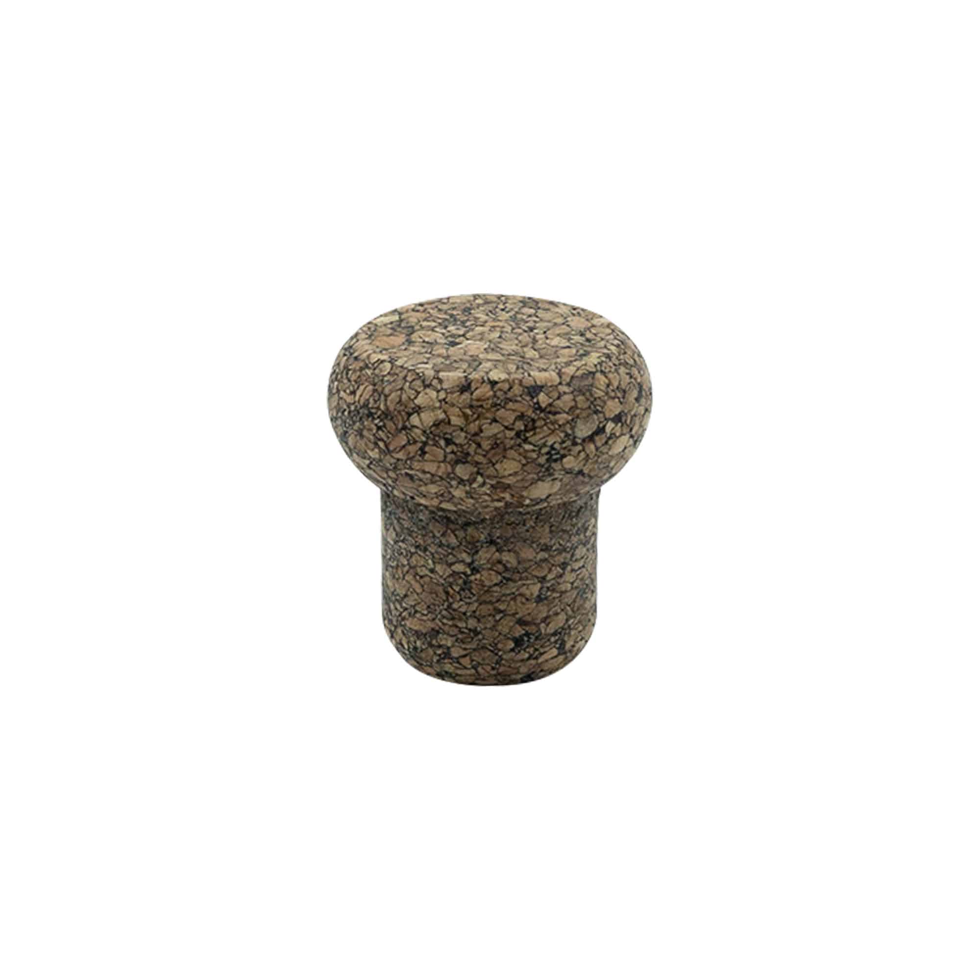 Ročajna zamašek 'Barrel' 22,5 mm, Corkcoal, za ustje: pluta