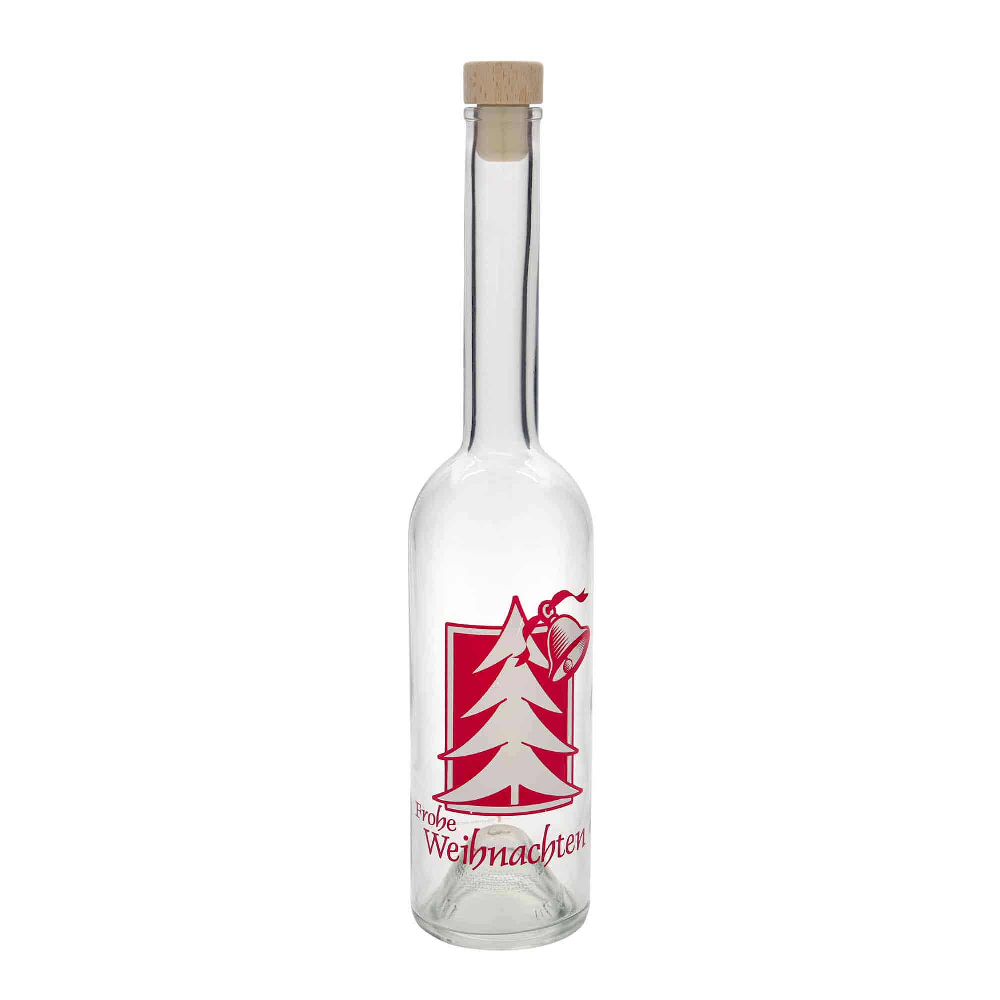 500 ml steklena steklenica »Opera«, motiv: božično voščilo, ustje: pluta