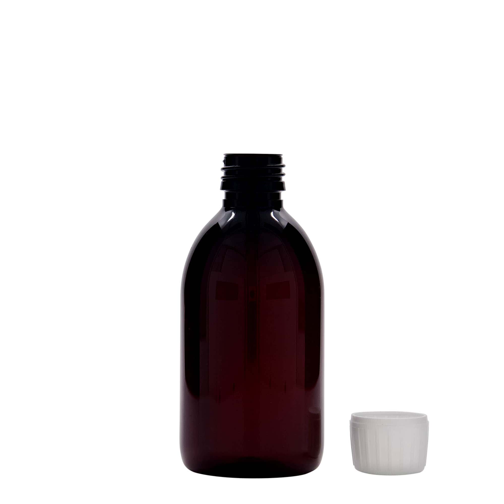 250 ml PET-medicinska steklenička, rjava, plastika, odprtina: PP 28