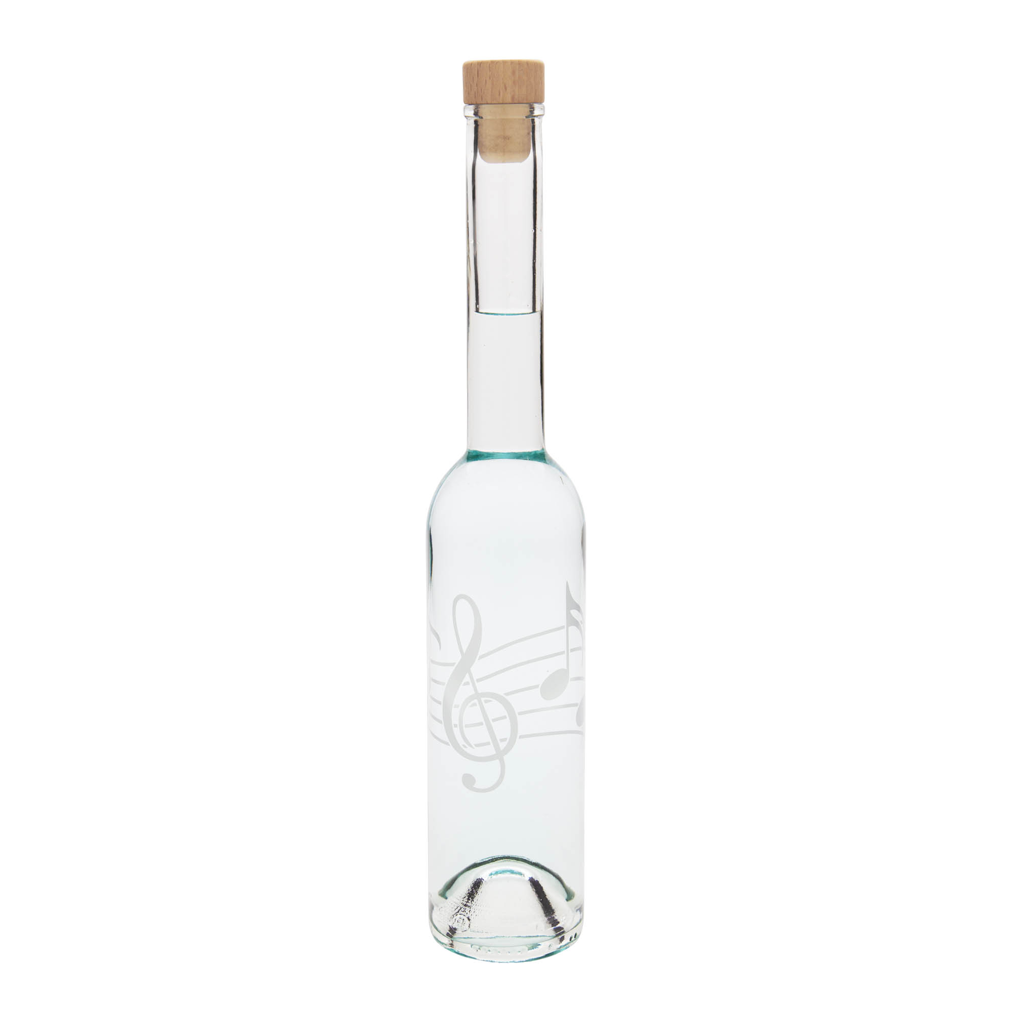 Steklenica iz stekla 350 ml 'Opera', motiv: glasbene note, odprtina: pluta Steklenica iz stekla 350 ml 'Opera', motiv: glasbene note, odprtina: pluta