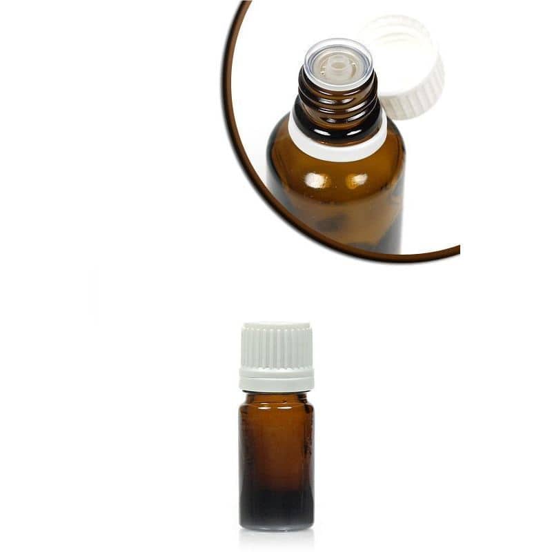 5 ml steklenica za zdravila, steklo, rjava, ustje: DIN 18