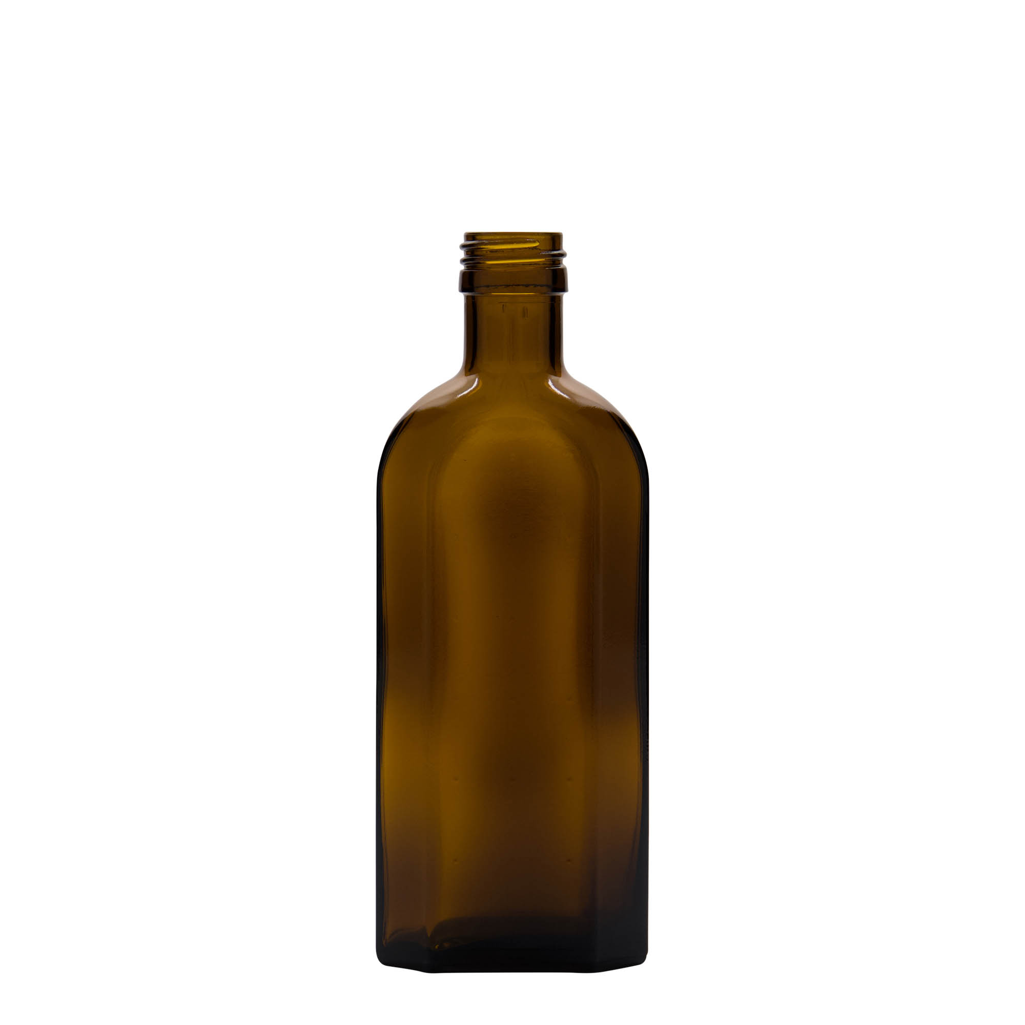 250 ml medicinska steklenička Meplat, ovalna, steklo, rjava, odprtina: PP 28