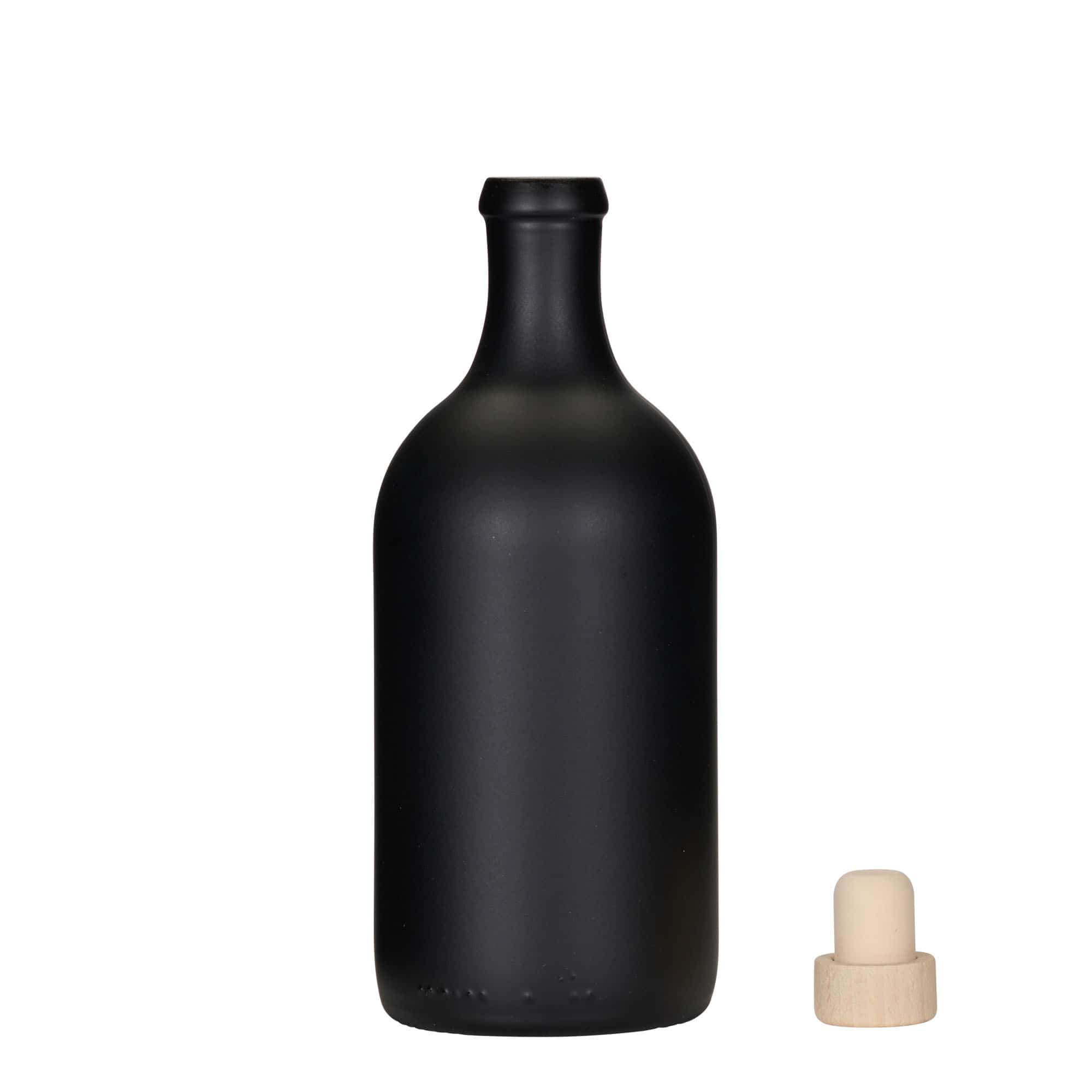 500 ml steklenica 'Ginevra Leggera', črna, ustje: pluta