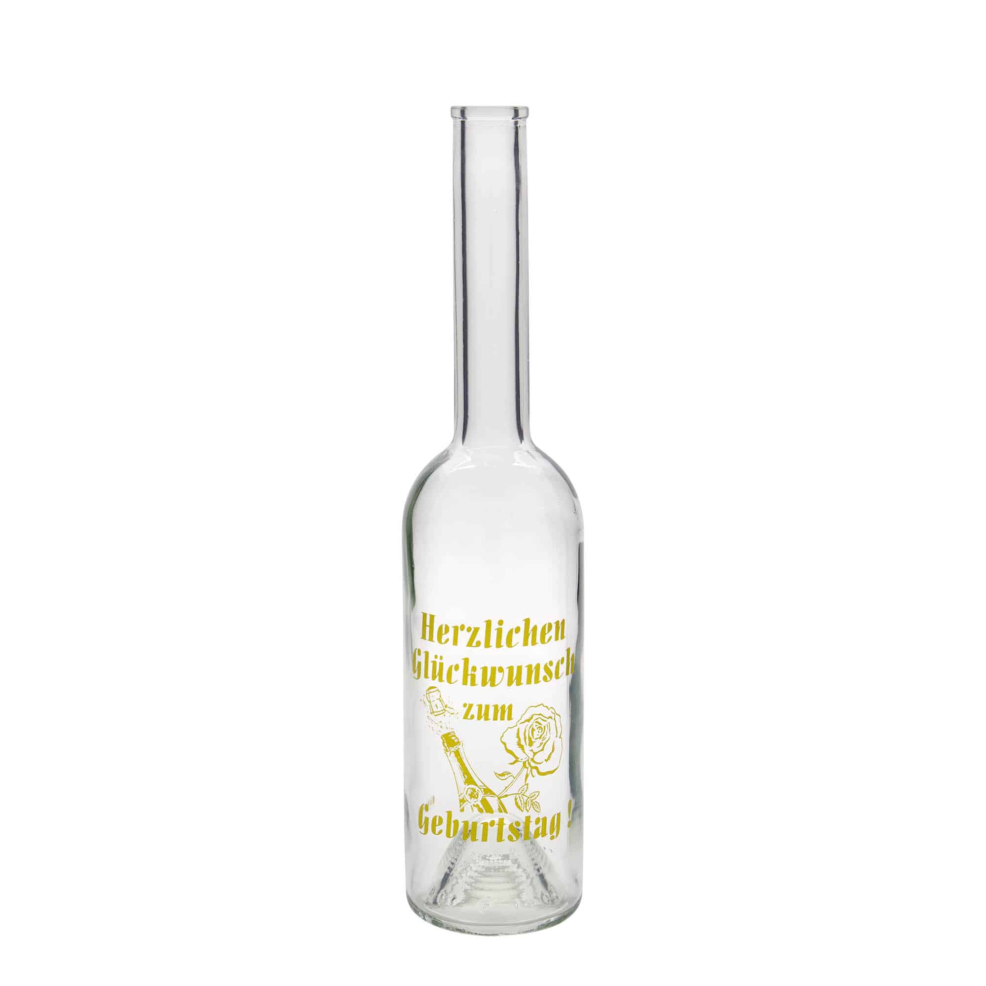 500 ml steklena steklenica »Opera«, motiv: rojstnodnevna steklenica, ustje: pluta 500 ml steklena steklenica »Opera«, motiv: rojstnodnevna steklenica, ustje: pluta