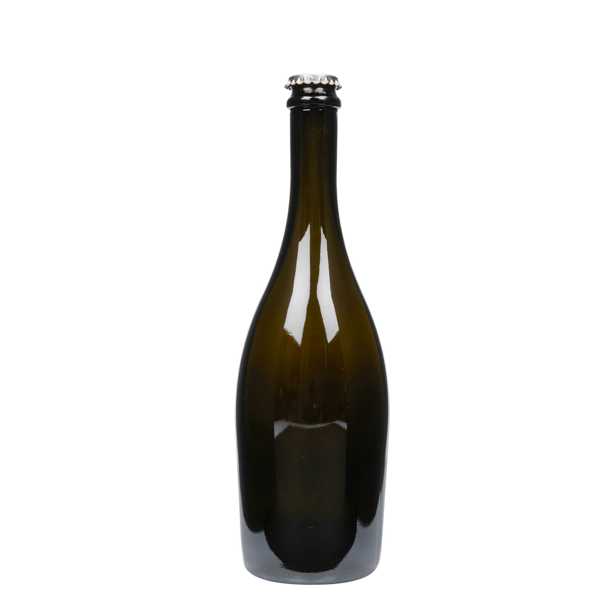750 ml steklenica penine 'Carmen', steklo, starozeleno, odprtina: kronkapa