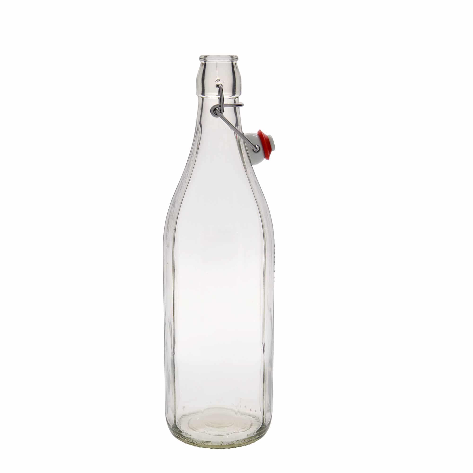 1000 ml steklena steklenica »Bravo«, desetkotna, ustje: zamašek s tesnilom