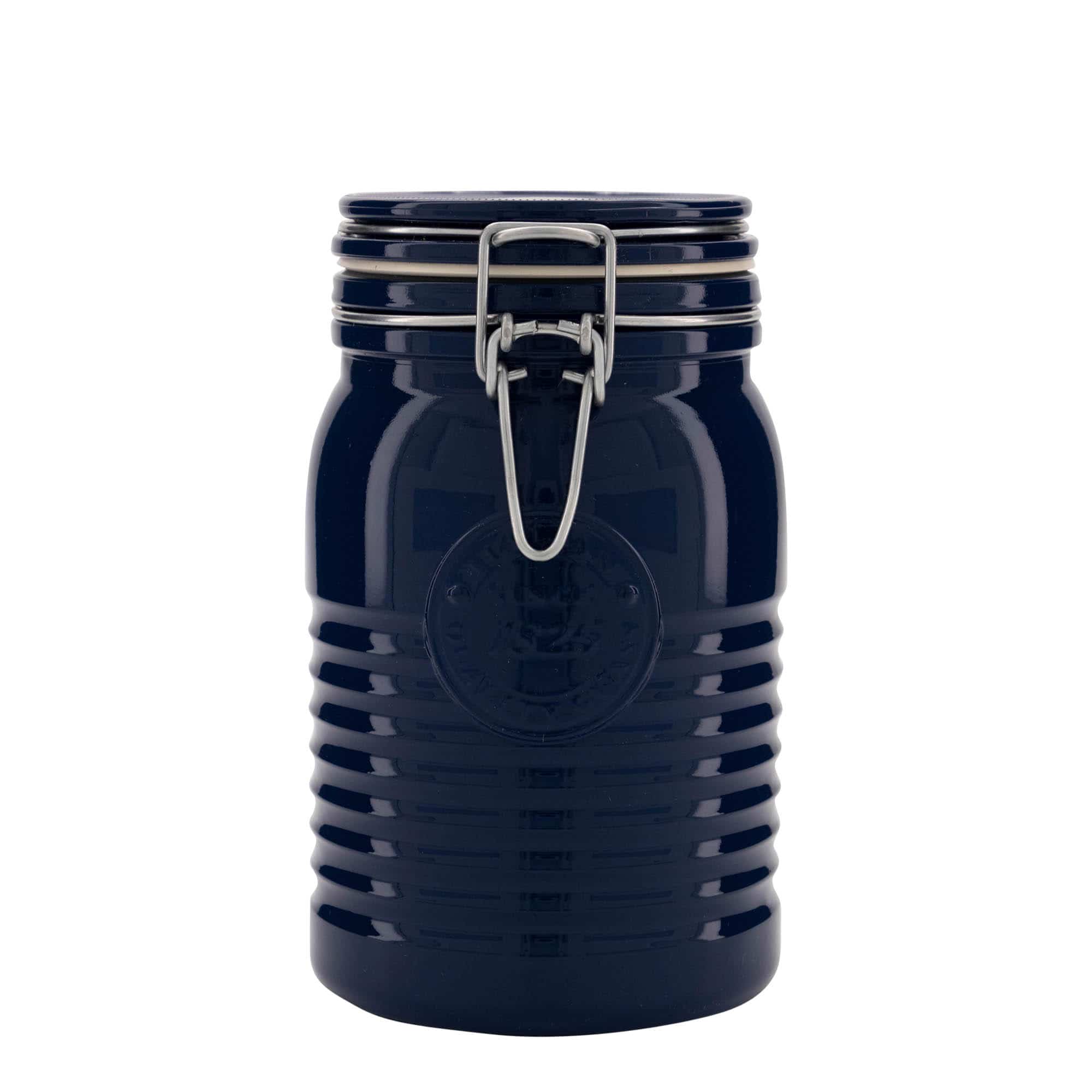 1000 ml kozarec s patentom »Officina 1825«, modra, ustje: zamašek s tesnilom s patentom