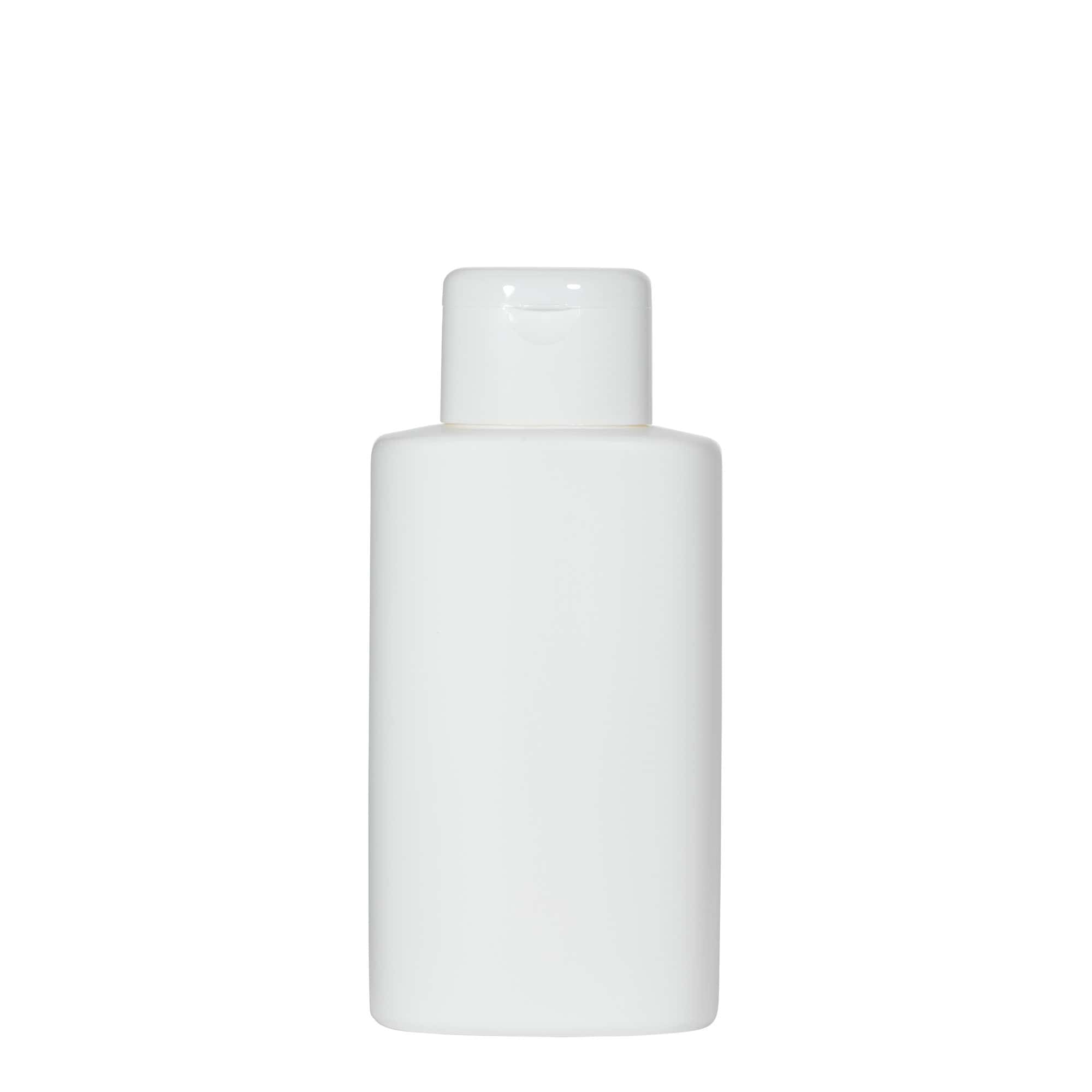 250 ml plastična steklenica »Indy«, ovalna, HDPE, bela, ustje: navojni zamašek
