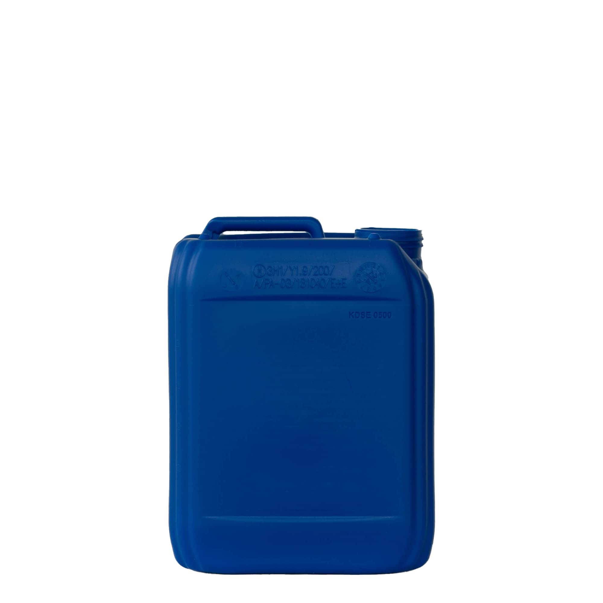 5 l kanister, pravokoten, HDPE-plastika, modra, odprtina: ND 55