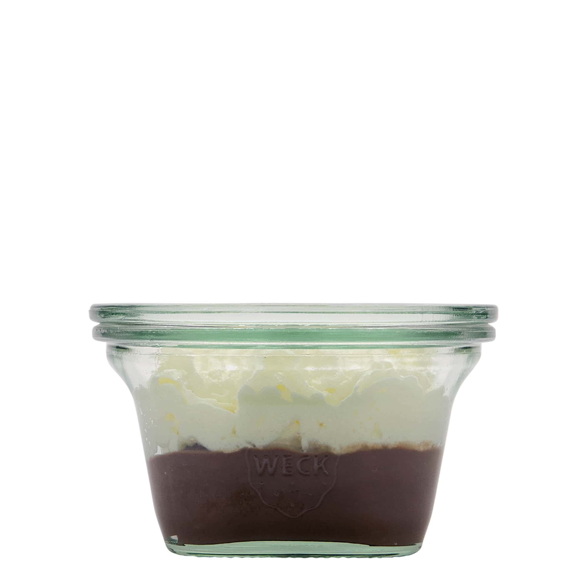 290 ml WECK-Quadrosteklenica, kvadratna, odprtina: okrogla roba