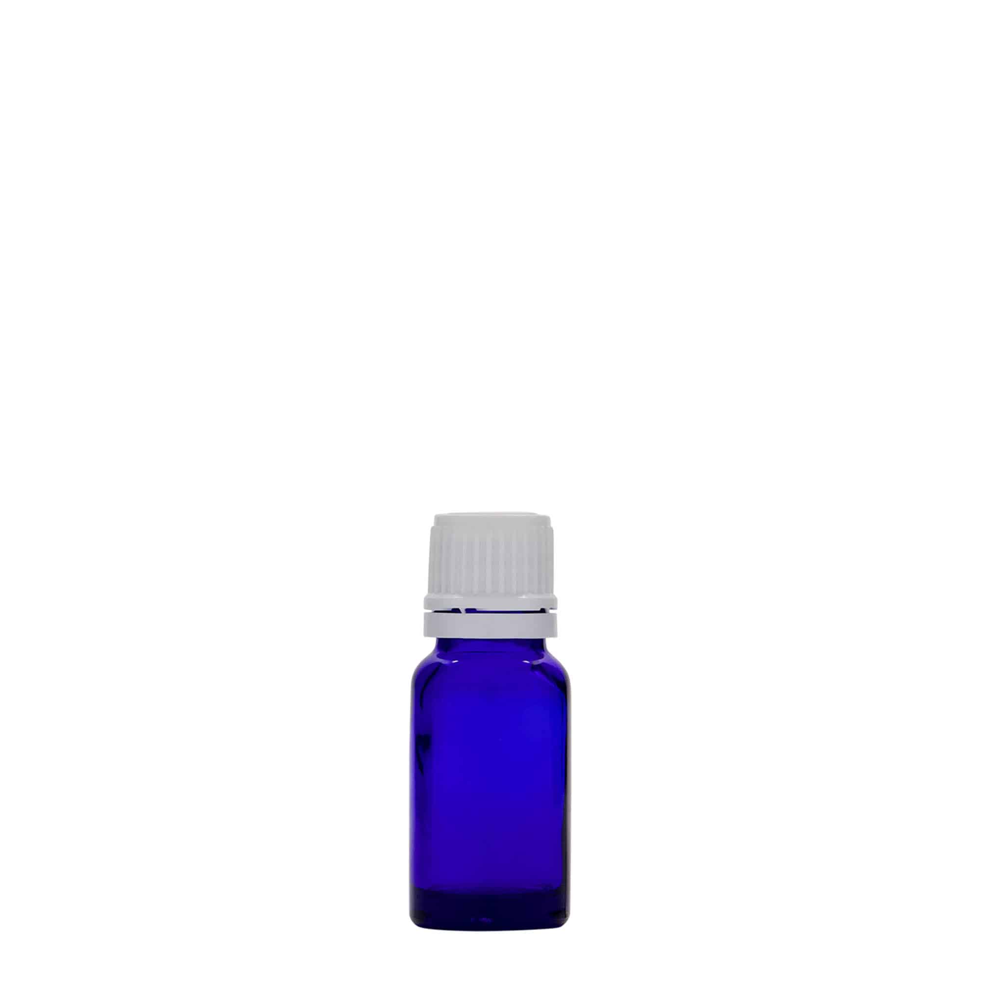 10 ml steklenica za zdravila, steklo, kraljevsko modra, ustje: DIN 18