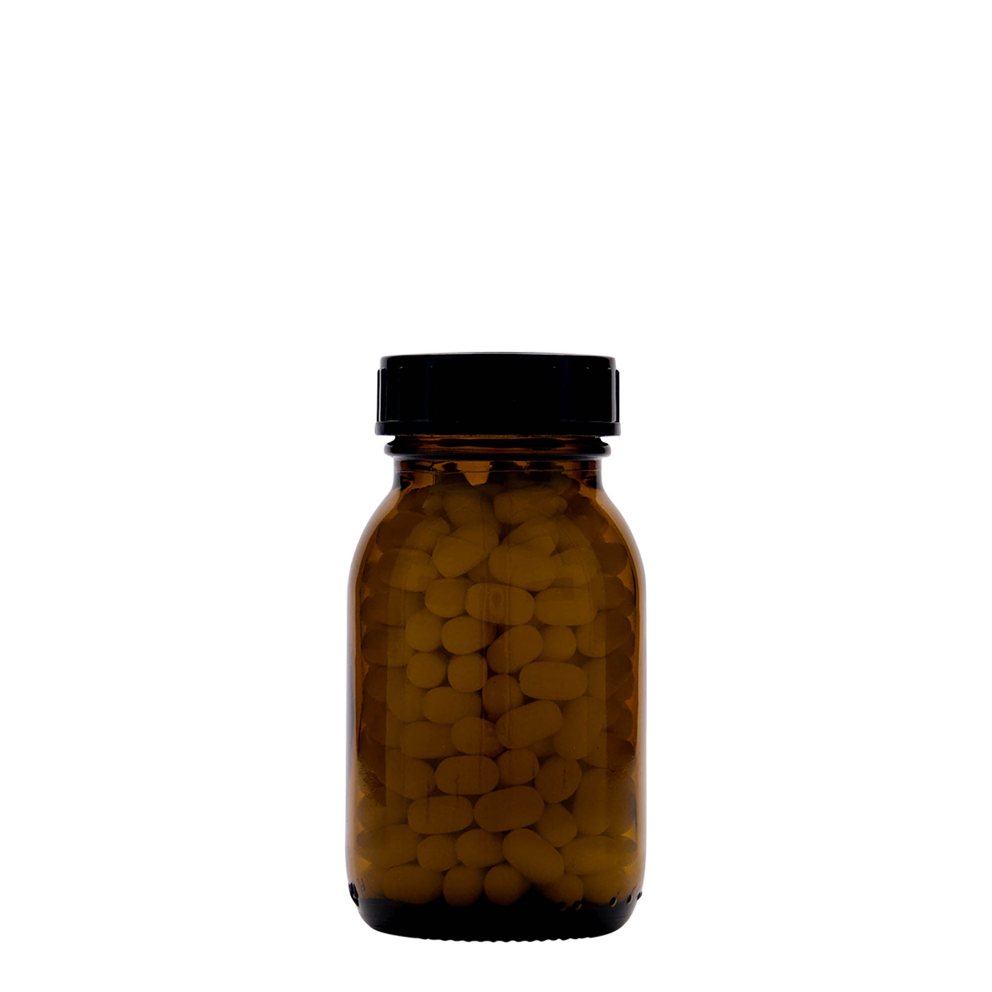 125 ml steklenica z širokim vratom, rjava, odprtina: DIN 40