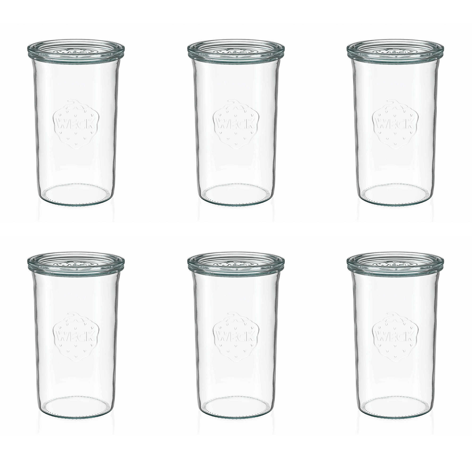 6x 1000 ml WECK kozarec za vlaganje s steklenim pokrovom RR 100