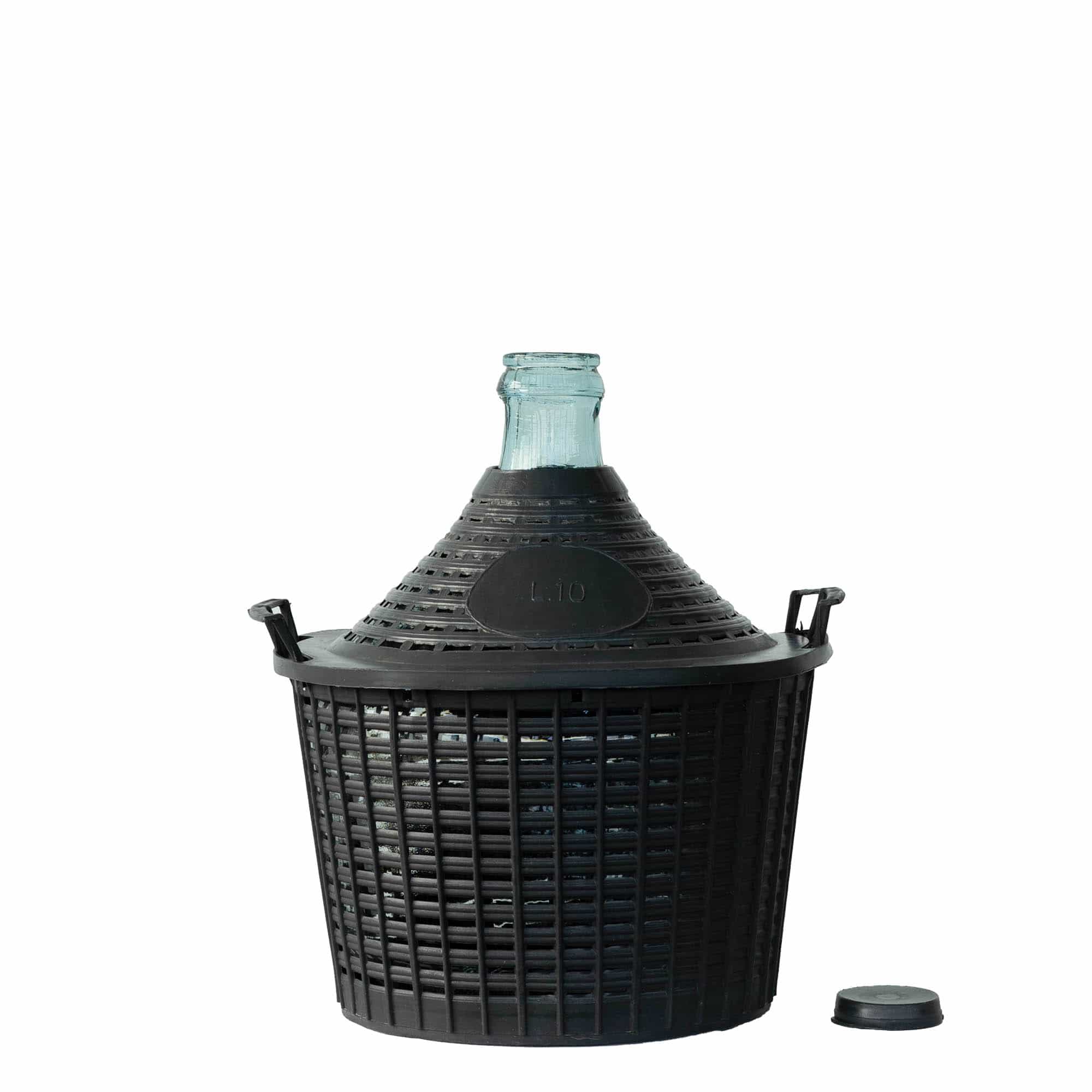 10 l balonska steklenica z ozkim vratom, steklo, odprtina: pokrov s pritrditvijo