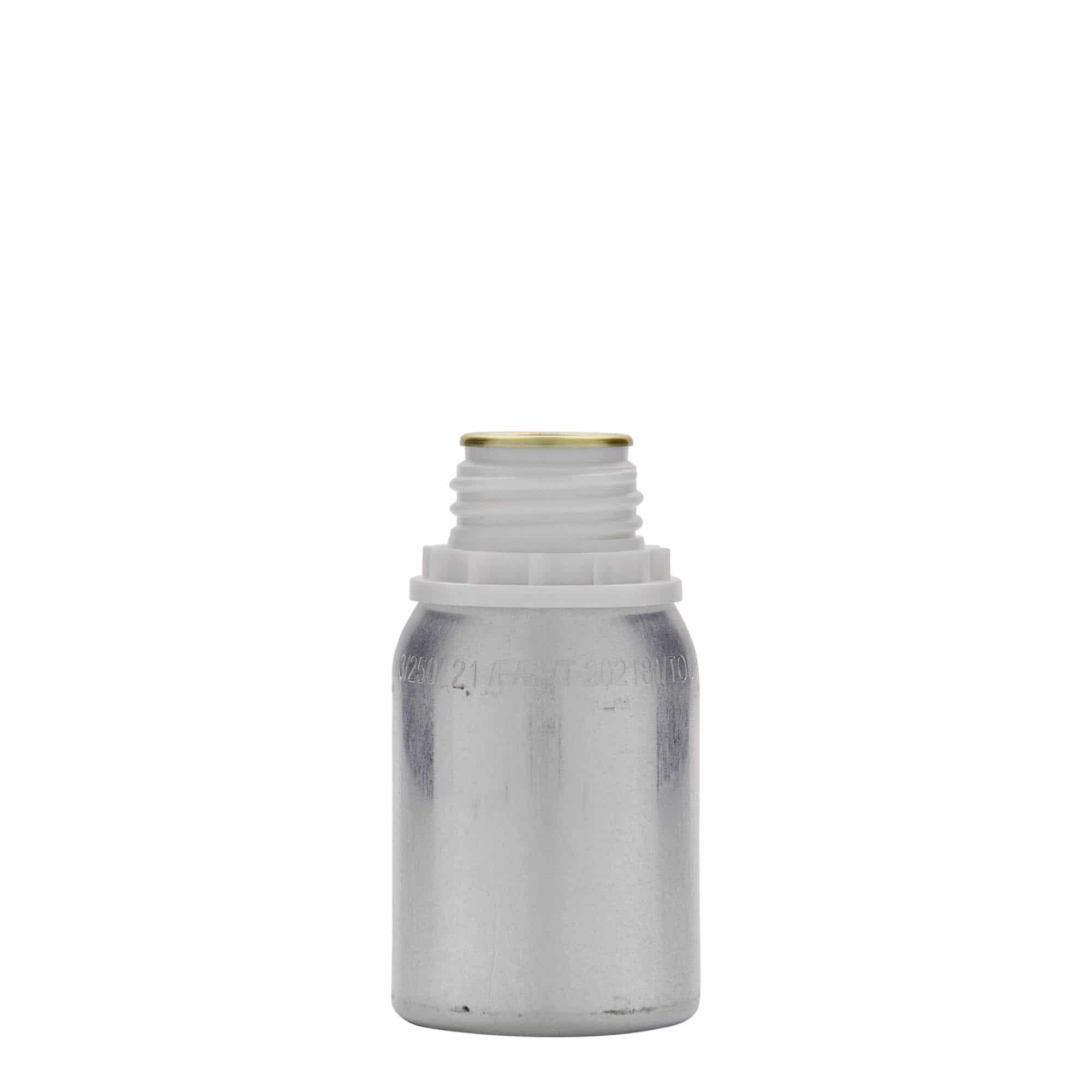 125 ml aluminijasta steklenica, kovina, srebrna, odprtina: DIN 32