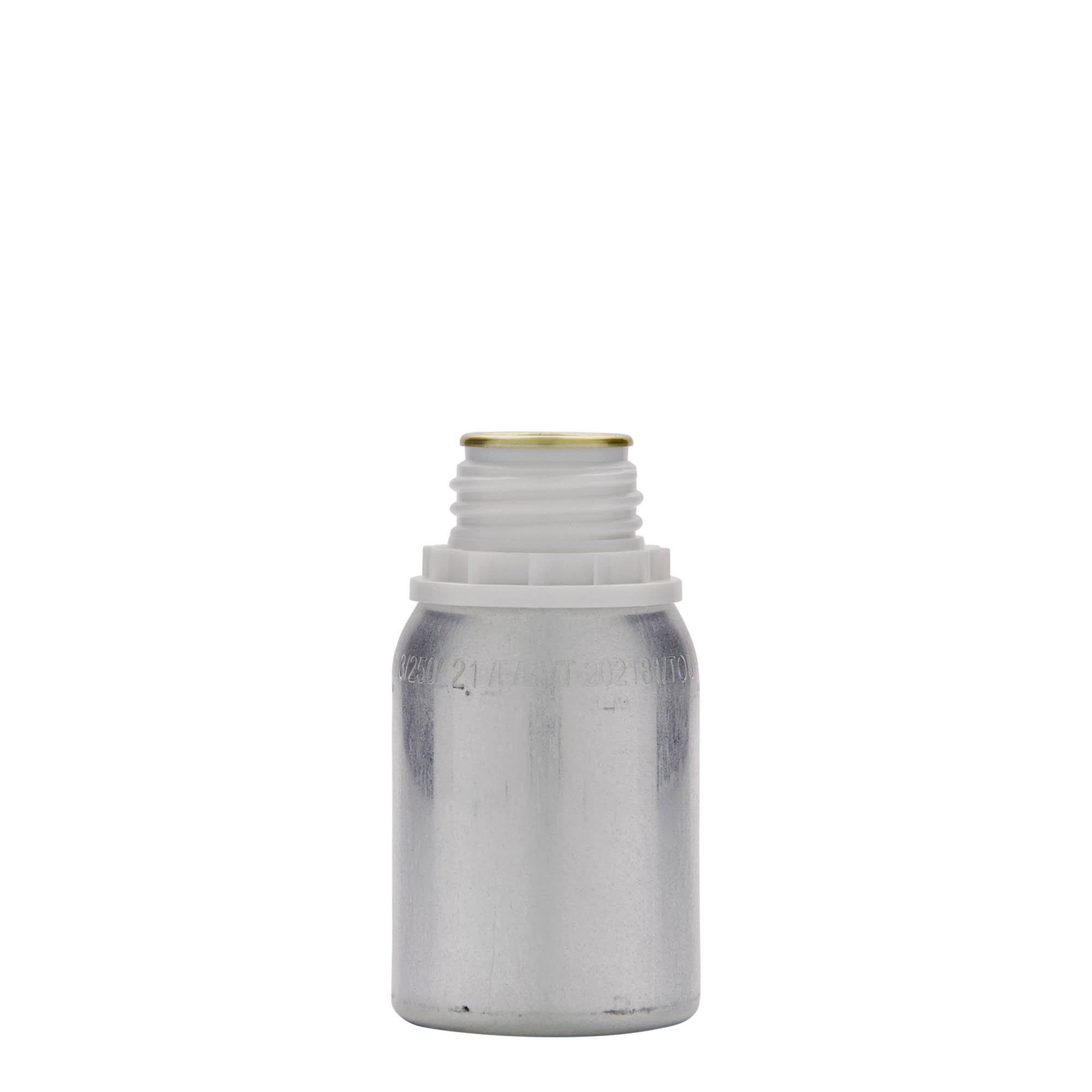 125 ml aluminijasta steklenica, kovina, srebrna, odprtina: DIN 32