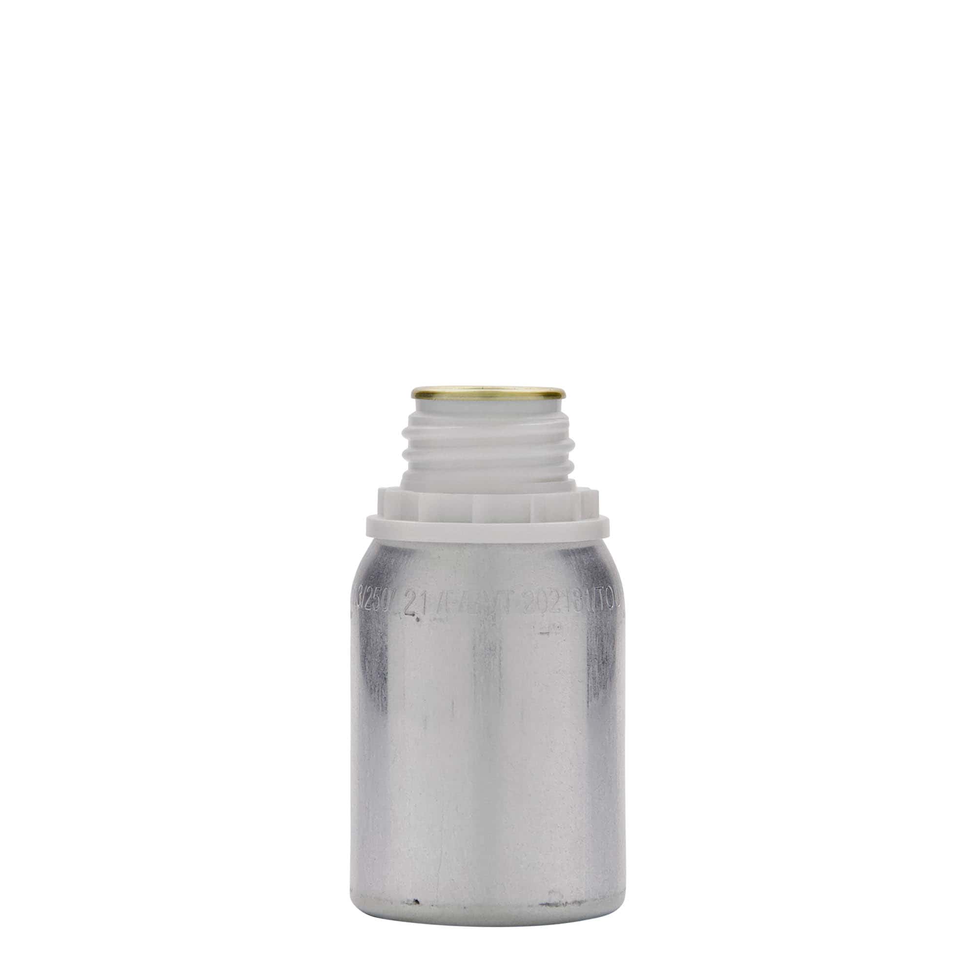 125 ml aluminijasta steklenica, kovina, srebrna, odprtina: DIN 32