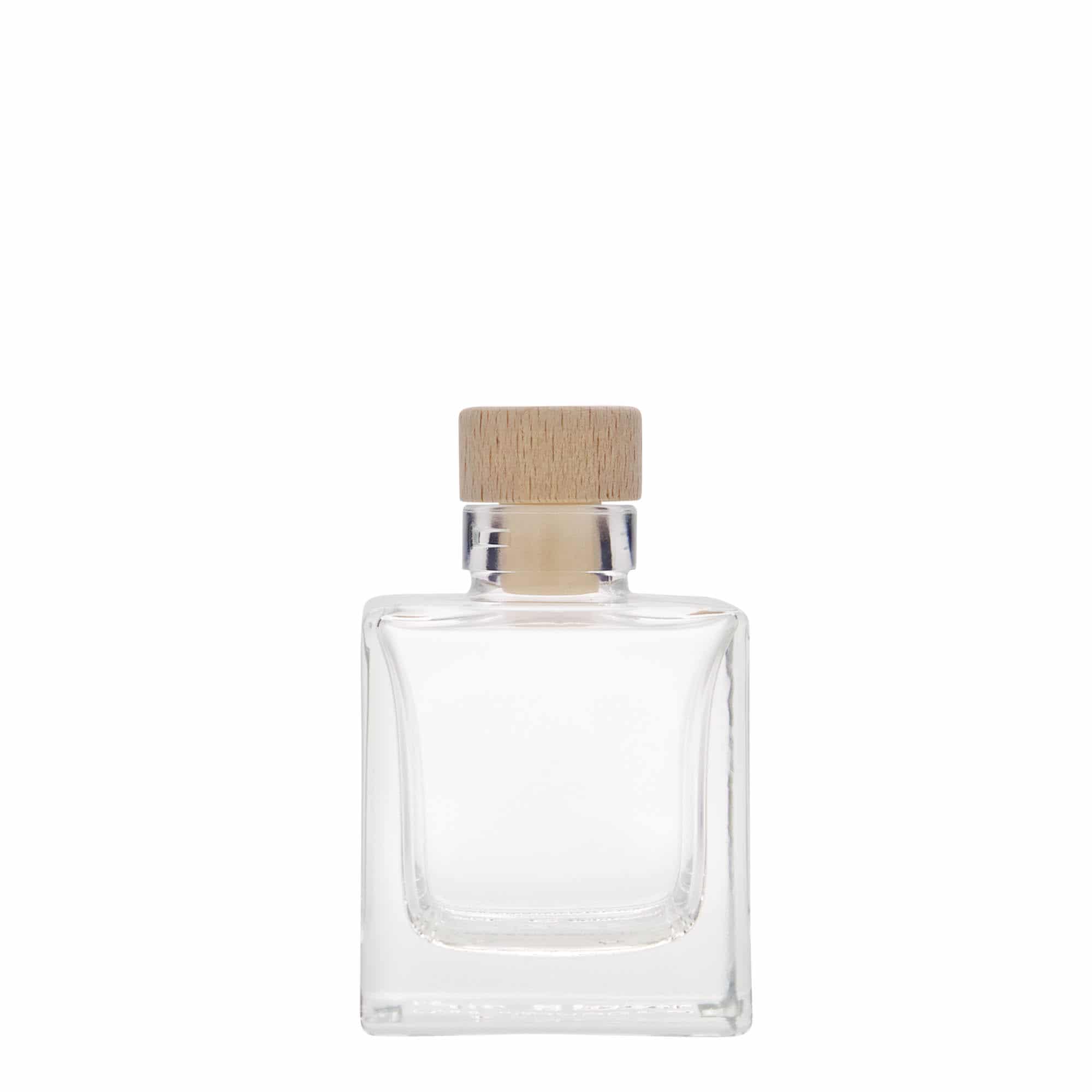 100 ml steklena steklenica »Cube«, kvadratna, ustje: pluta