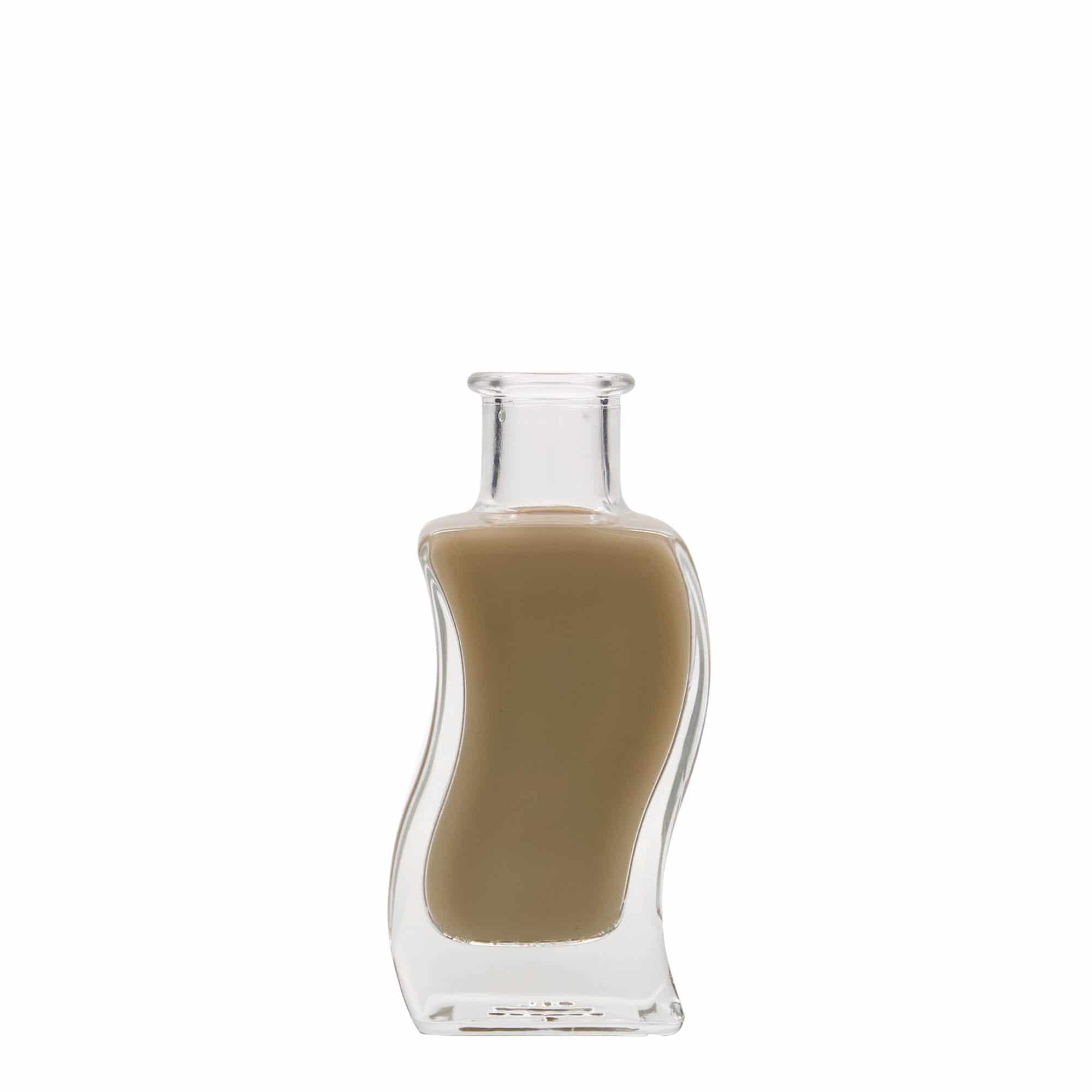 100 ml steklena steklenica »Val«, kvadratna, ustje: pluta
