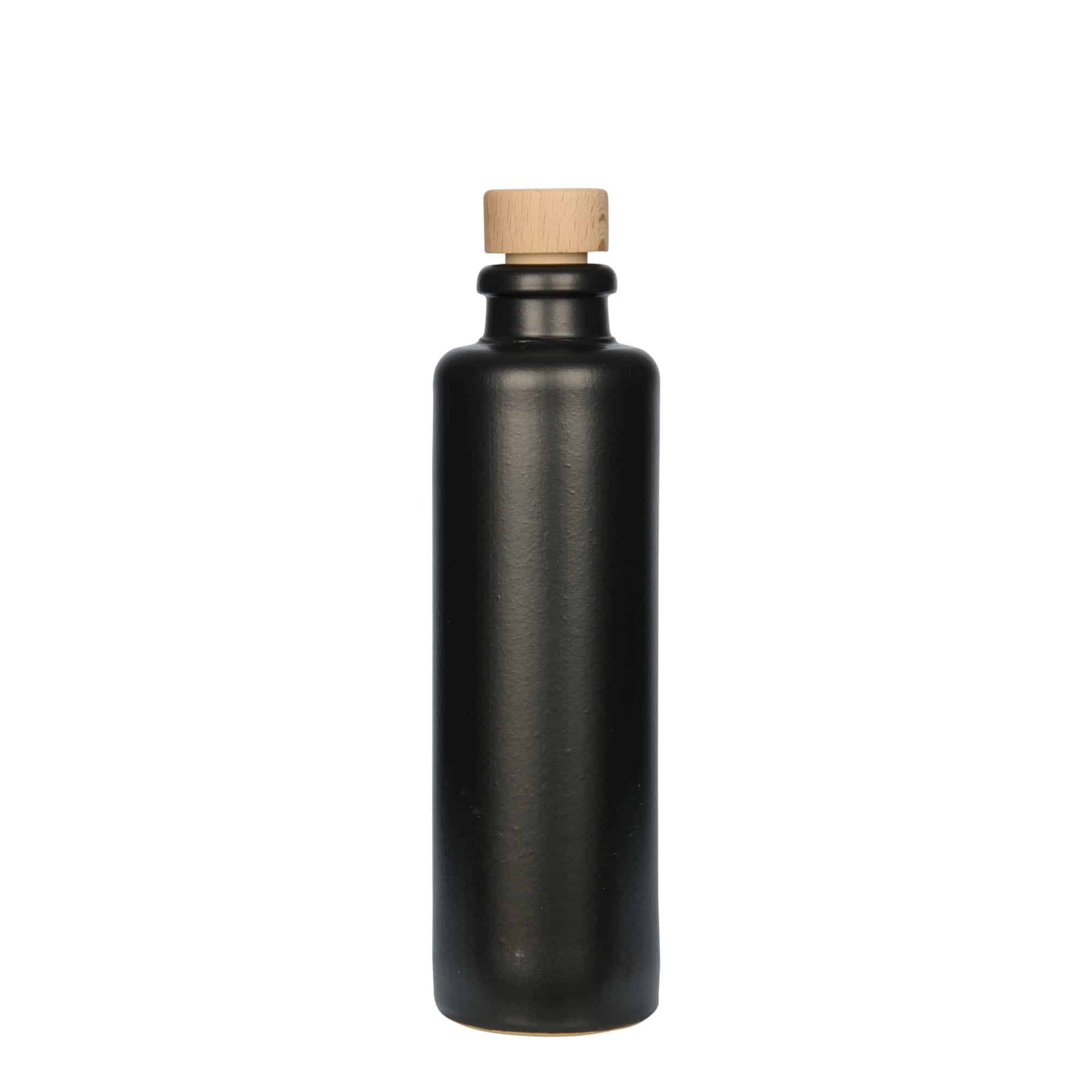 200 ml lončeni vrč, lončevina, črna, motiv: pluta