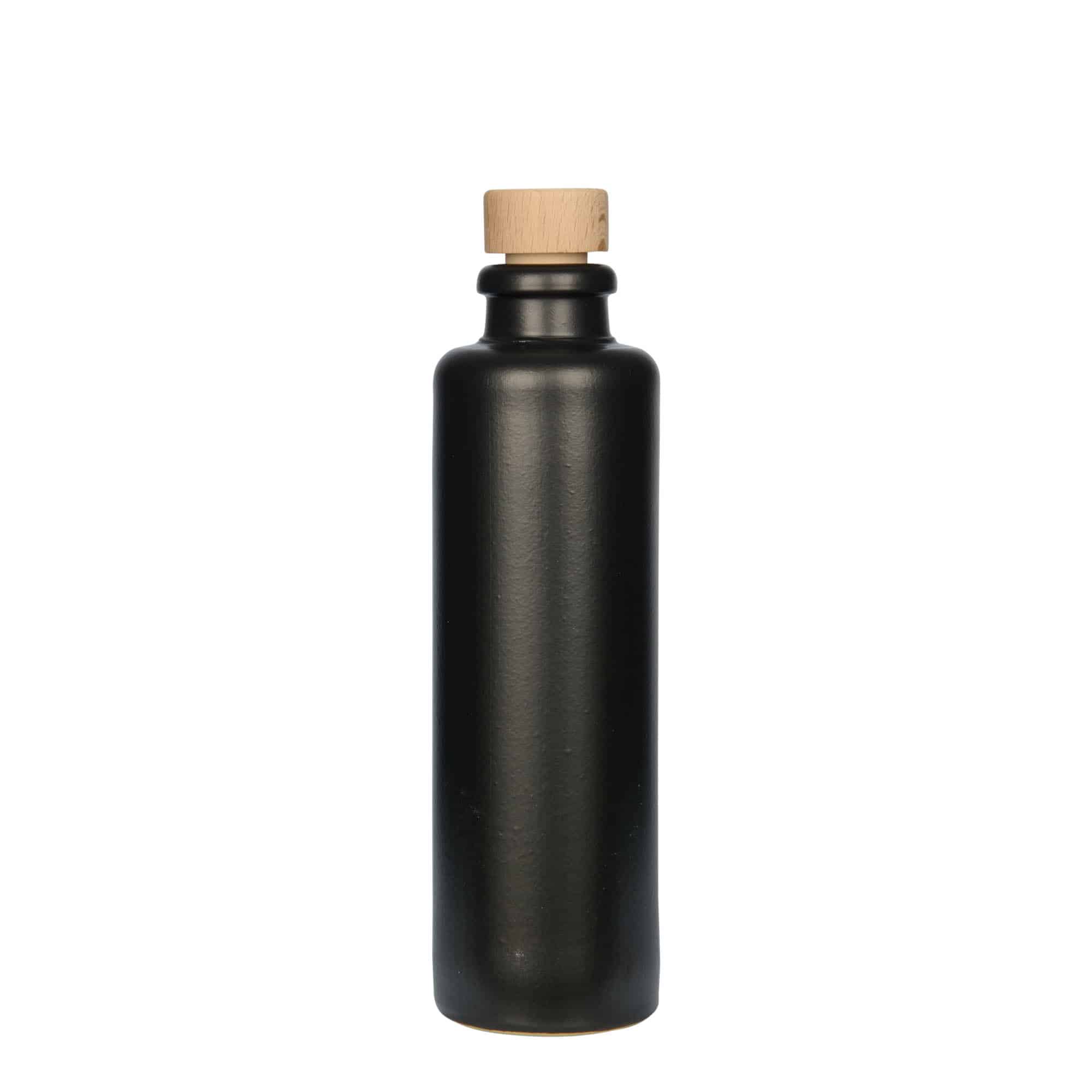 200 ml vrč iz gline, kamenina, črn, odprtina: pluta