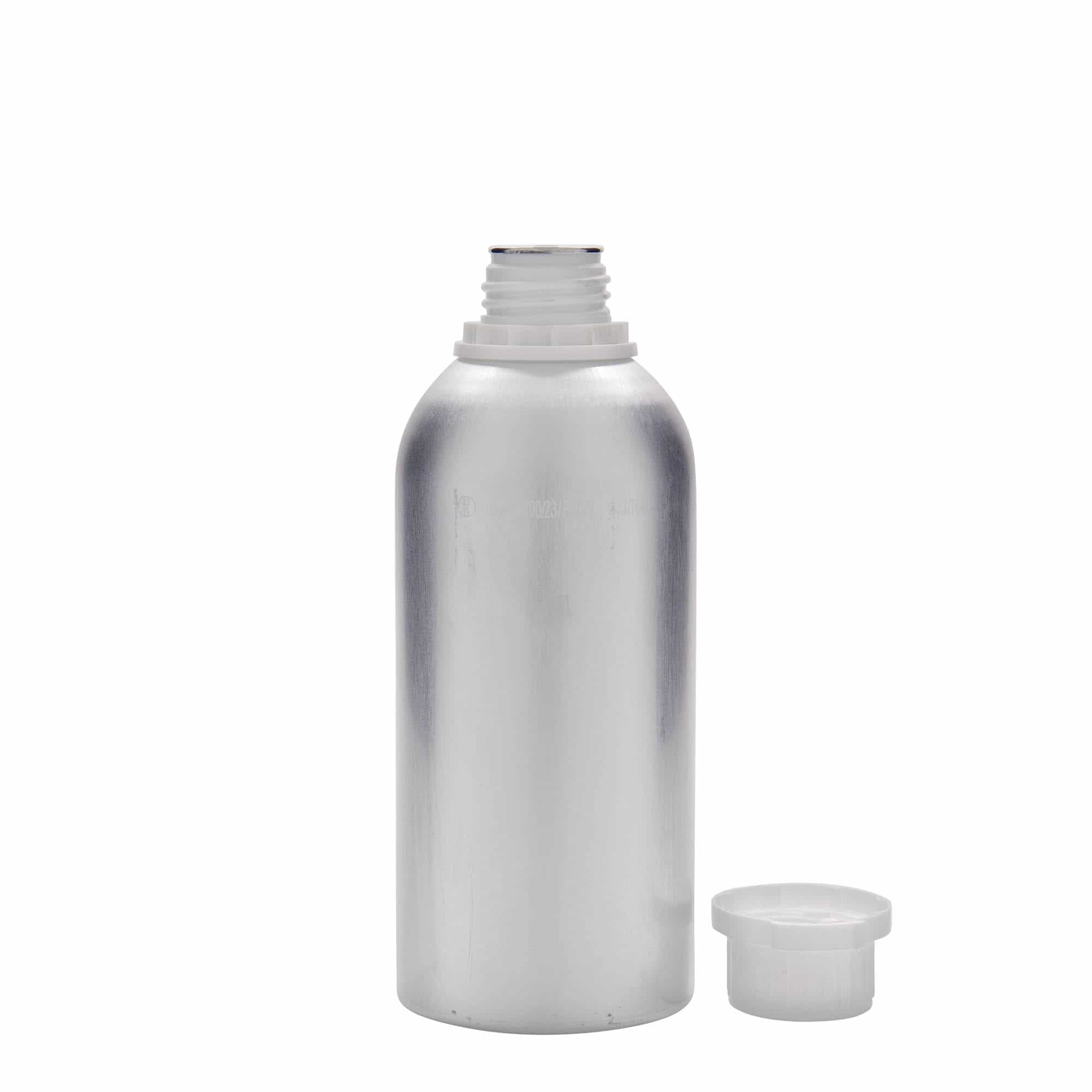 625 ml aluminijasta steklenica, kovinska, srebrna, ustje: DIN 32