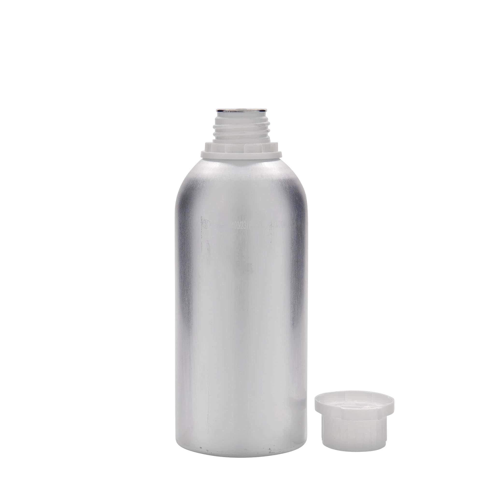 625 ml aluminijasta steklenica, kovina, srebrna, odprtina: DIN 32