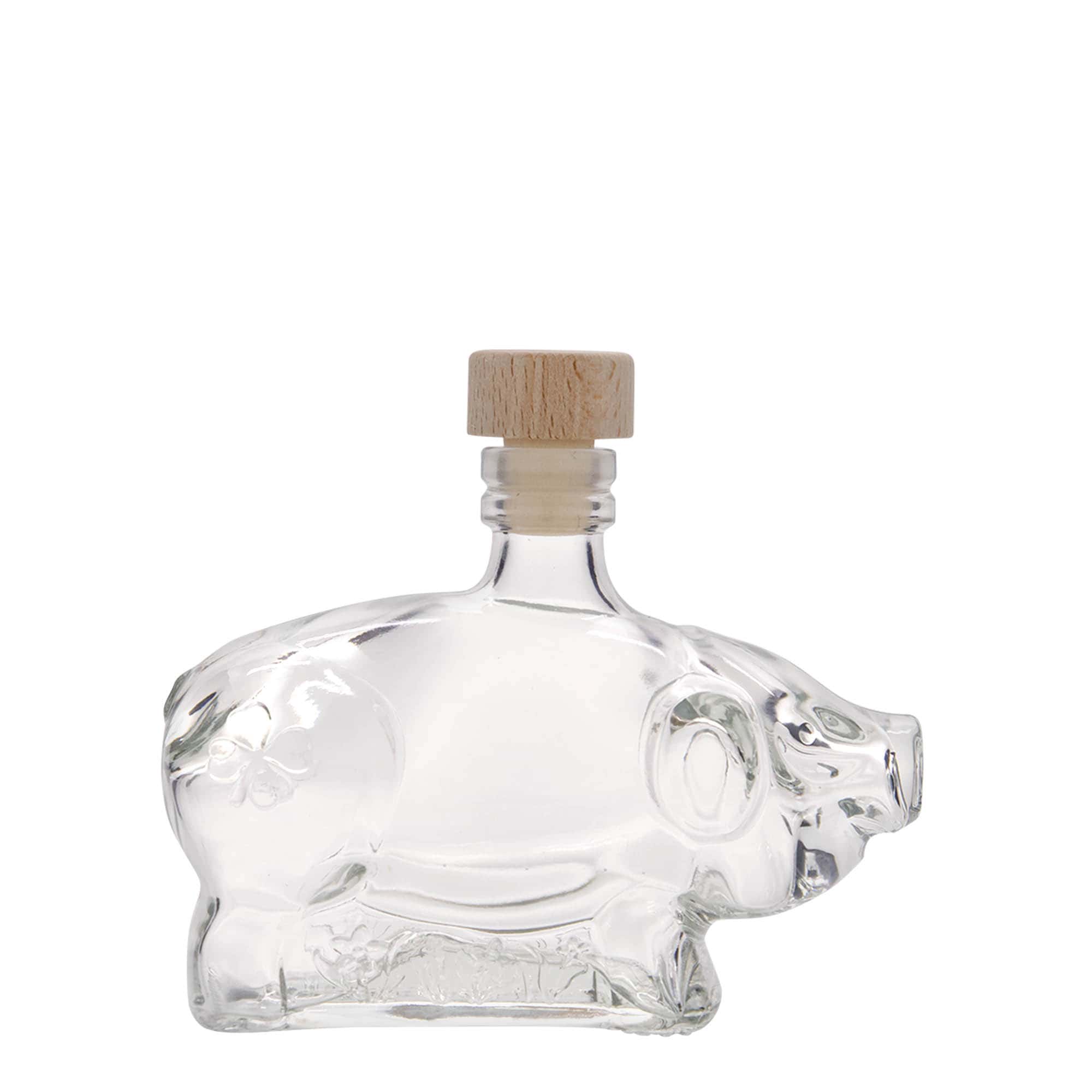 200 ml steklenička »Srečni prašiček«, odprtina: pluta
