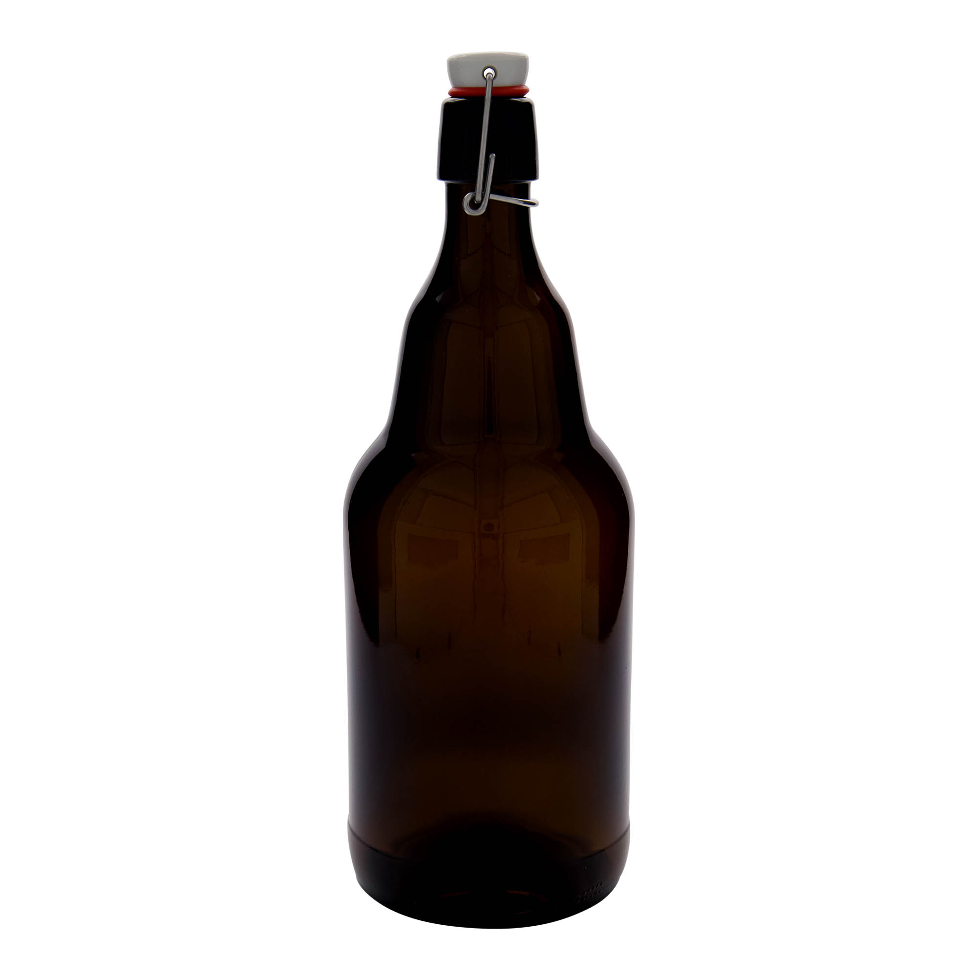2.000 ml steklenica piva, steklo, rjava, odprtina: sponka za zapiranje