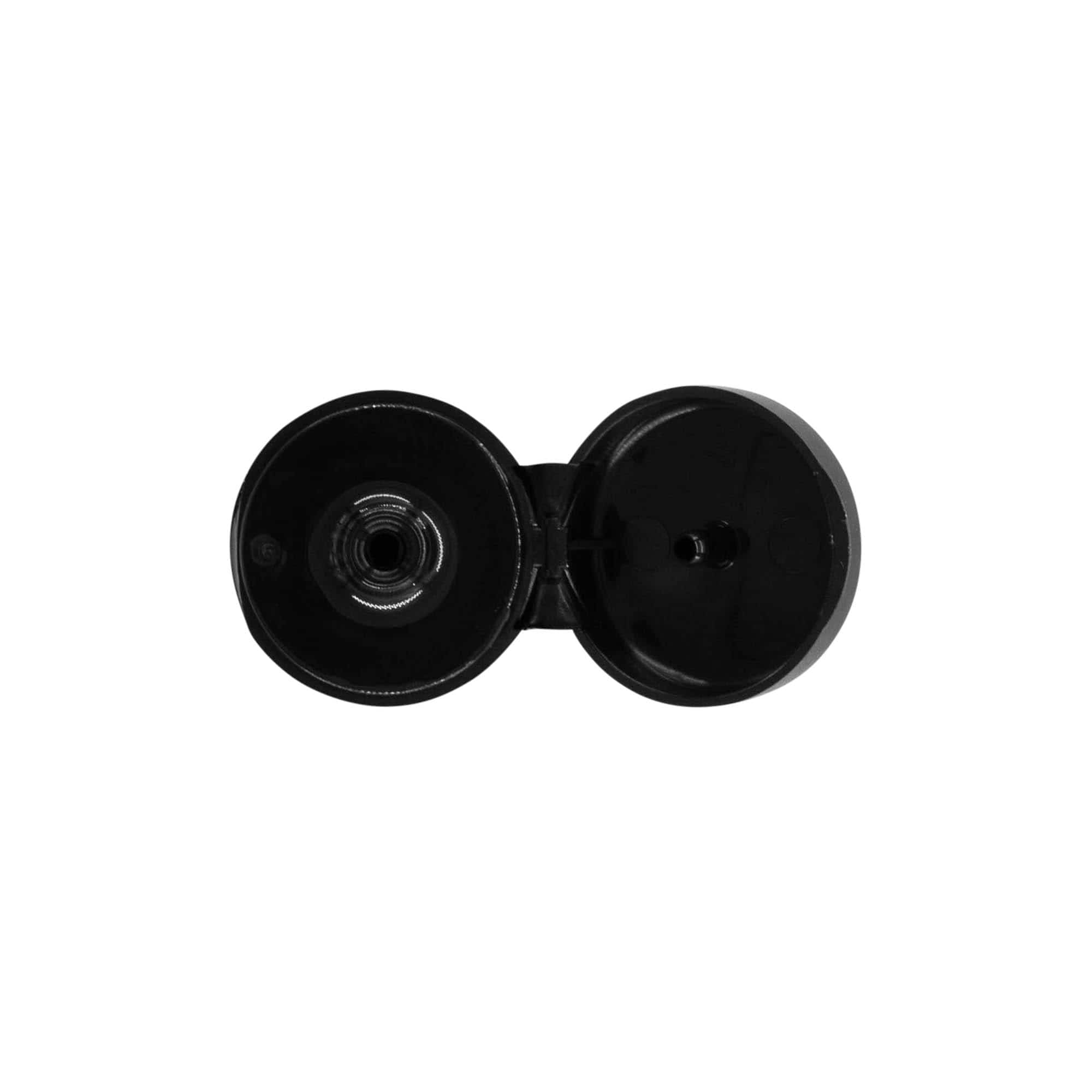 Vijčni pokrov z zložljivim tečajem, PP-plastika, črne barve, za odprtino: 20/410 Vijčni pokrov z zložljivim tečajem, PP-plastika, črne barve, za odprtino: 20/410