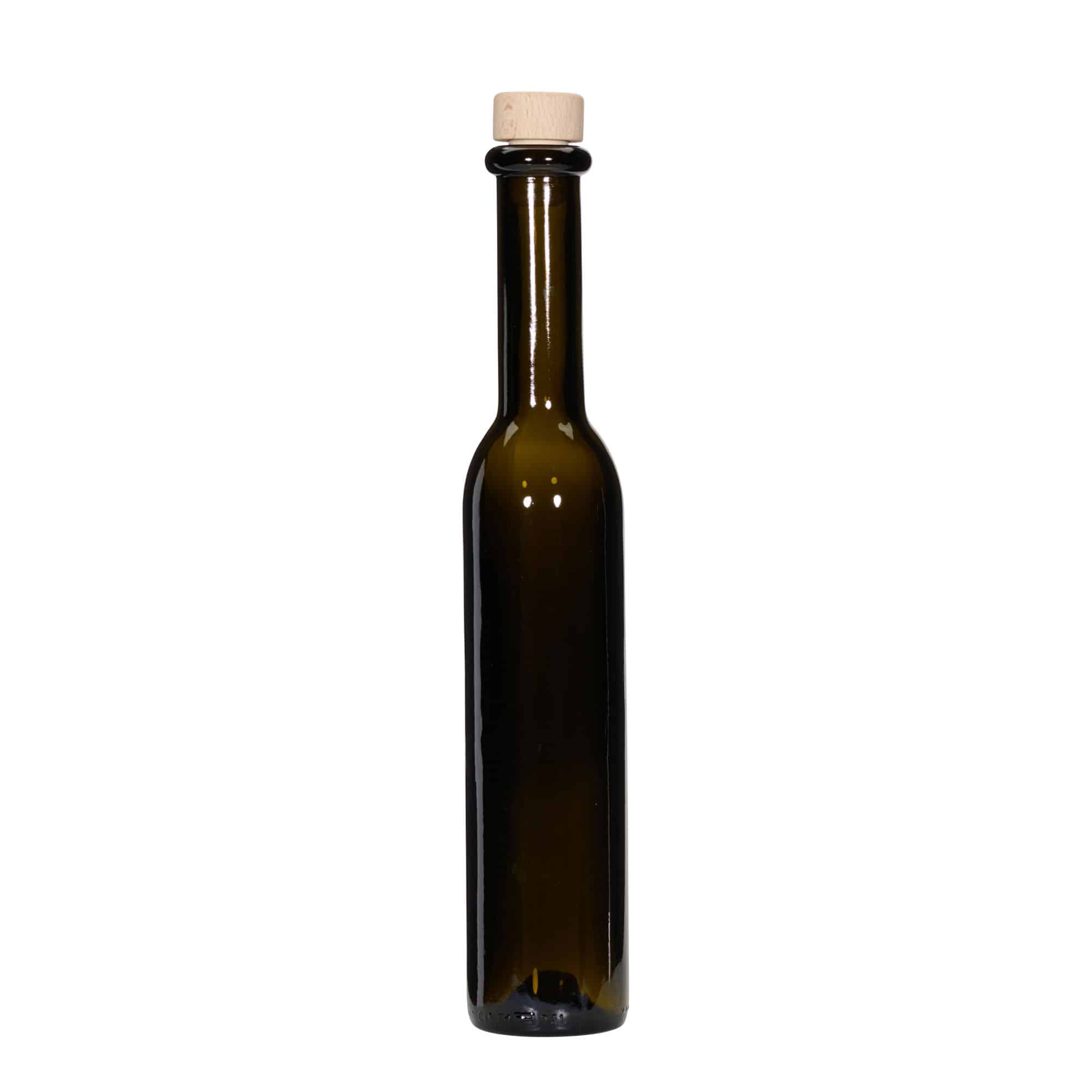 250 ml steklena steklenica »Rocky«, antično zelena, ustje: pluta
