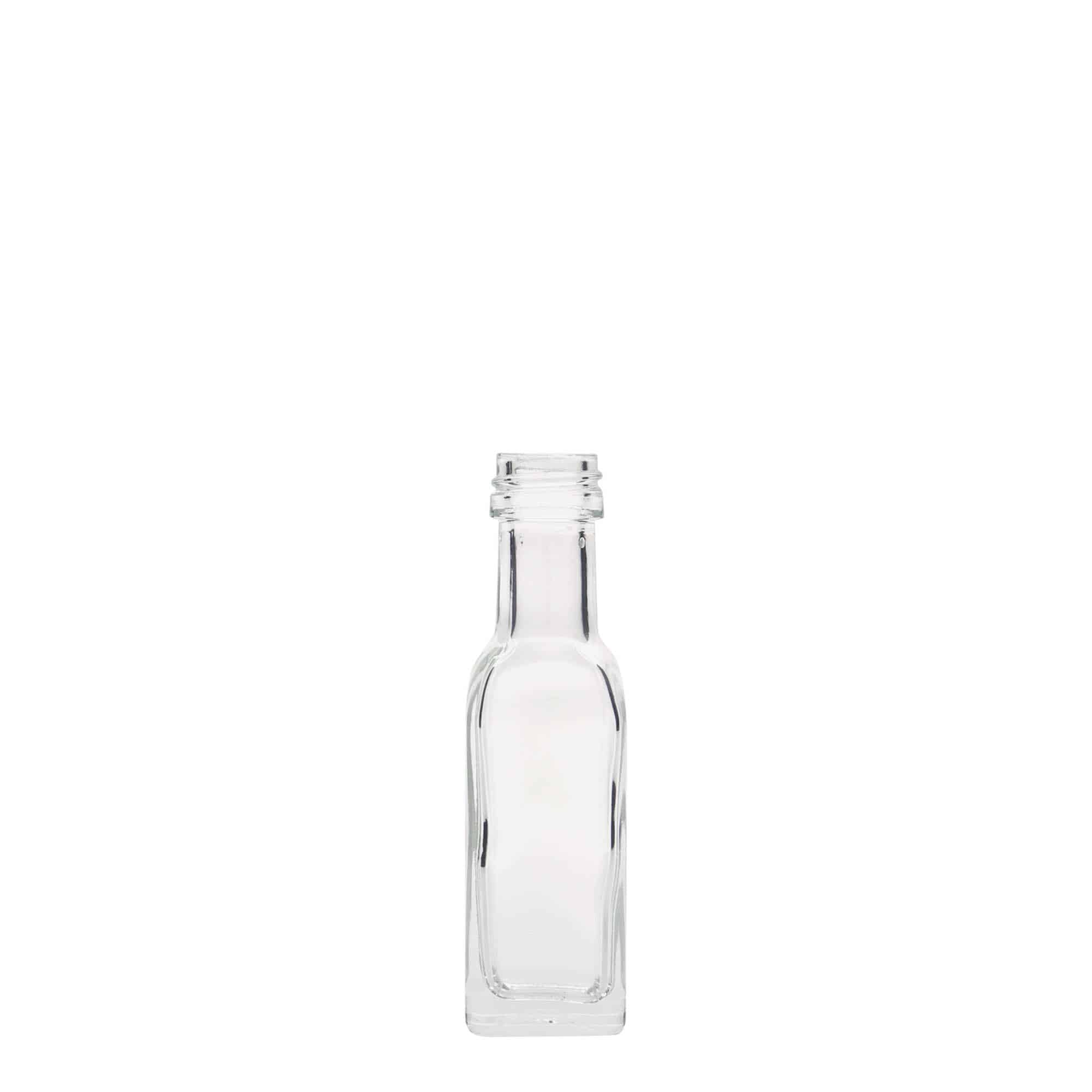 20 ml steklena steklenica »Marasca«, kvadratna, ustje: PP 18 20 ml steklena steklenica »Marasca«, kvadratna, ustje: PP 18