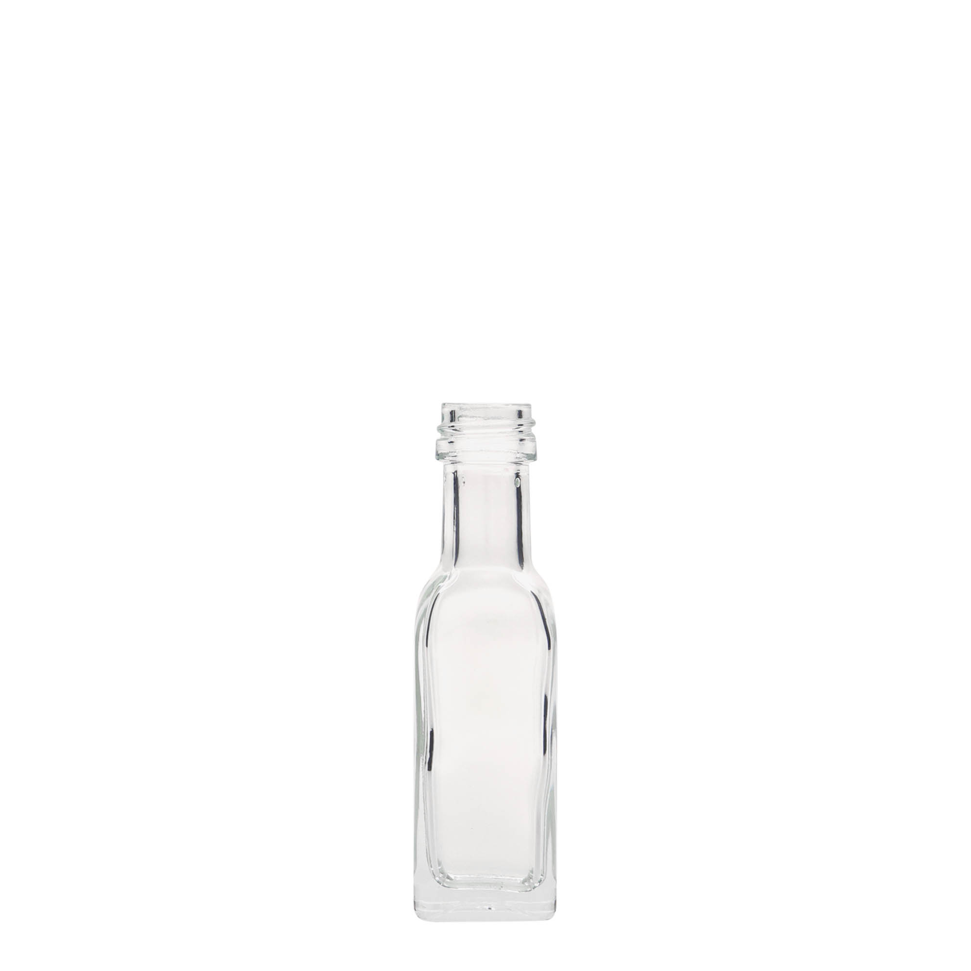 20 ml steklenička 'Marasca', kvadratna, odprtina: PP 18