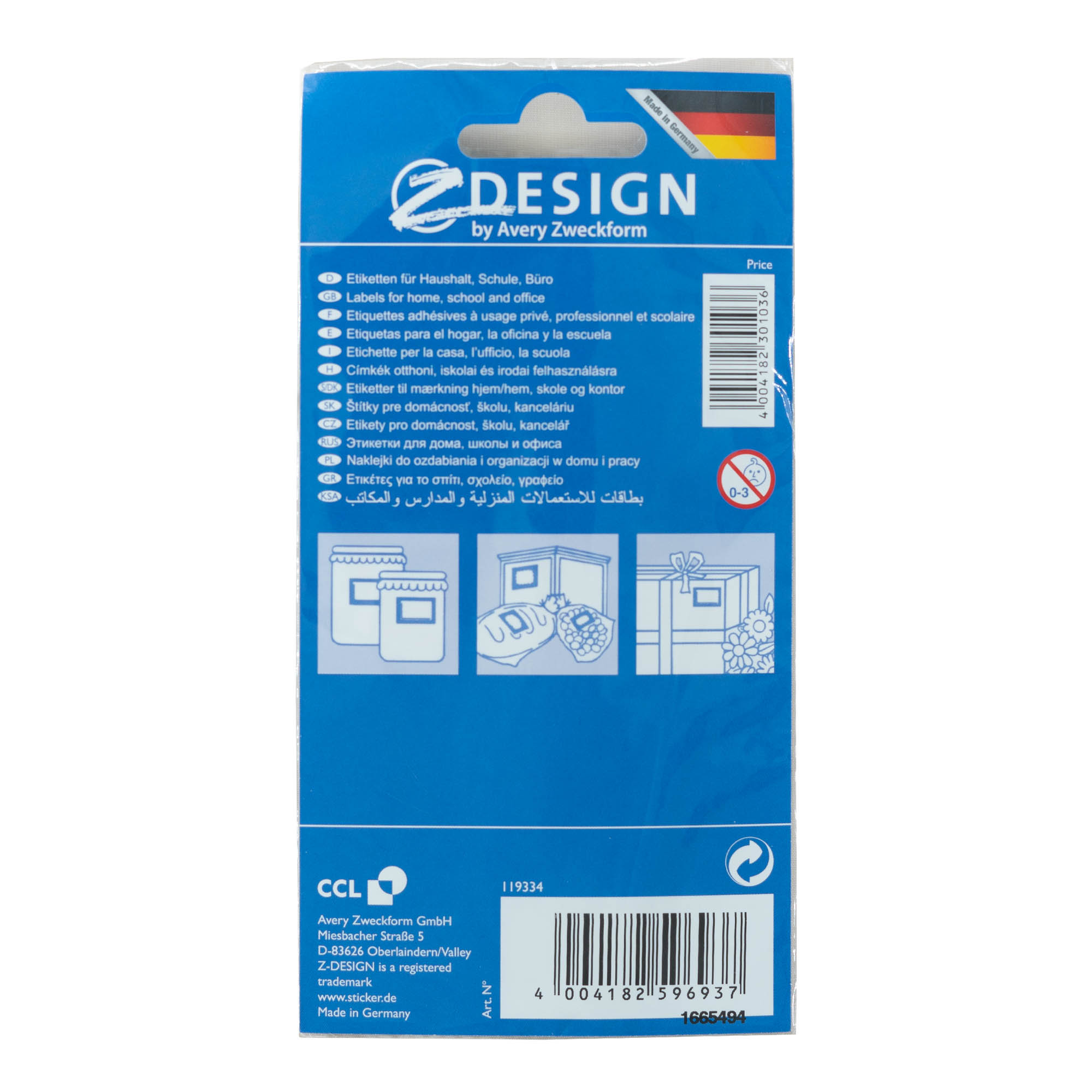 Zweckform etikete 'Sadni okvir', pravokotne, papir, večbarvne Zweckform etikete 'Sadni okvir', pravokotne, papir, večbarvne