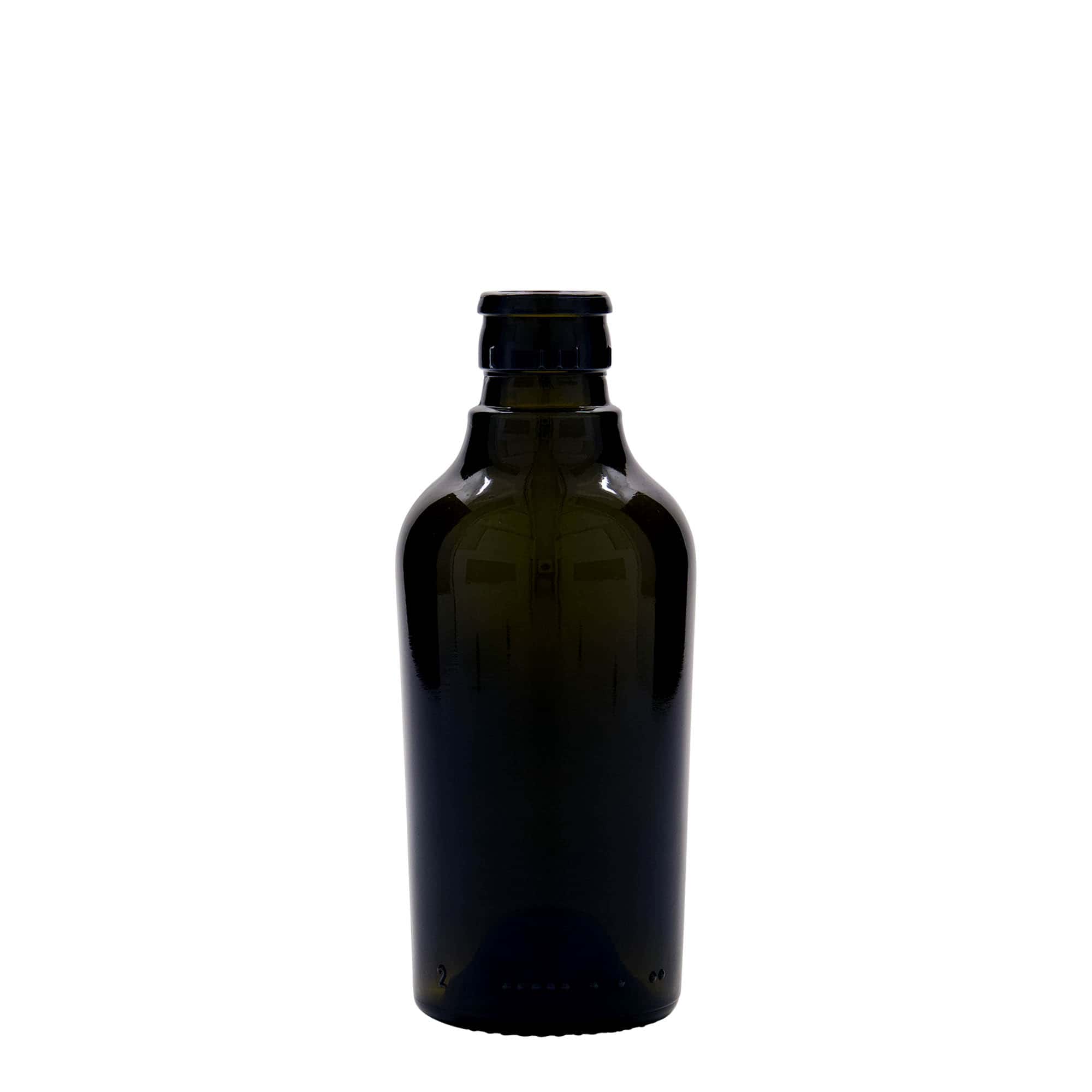 250 ml steklenica za kis/oljčno olje 'Oleum', steklo, starinsko zeleno, odprtina: DOP
