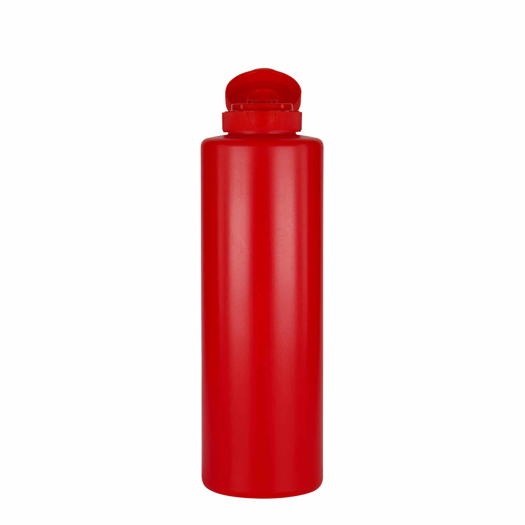 500 ml steklenica za omake, plastika LDPE, rdeča, ustje: GPI 38/400
