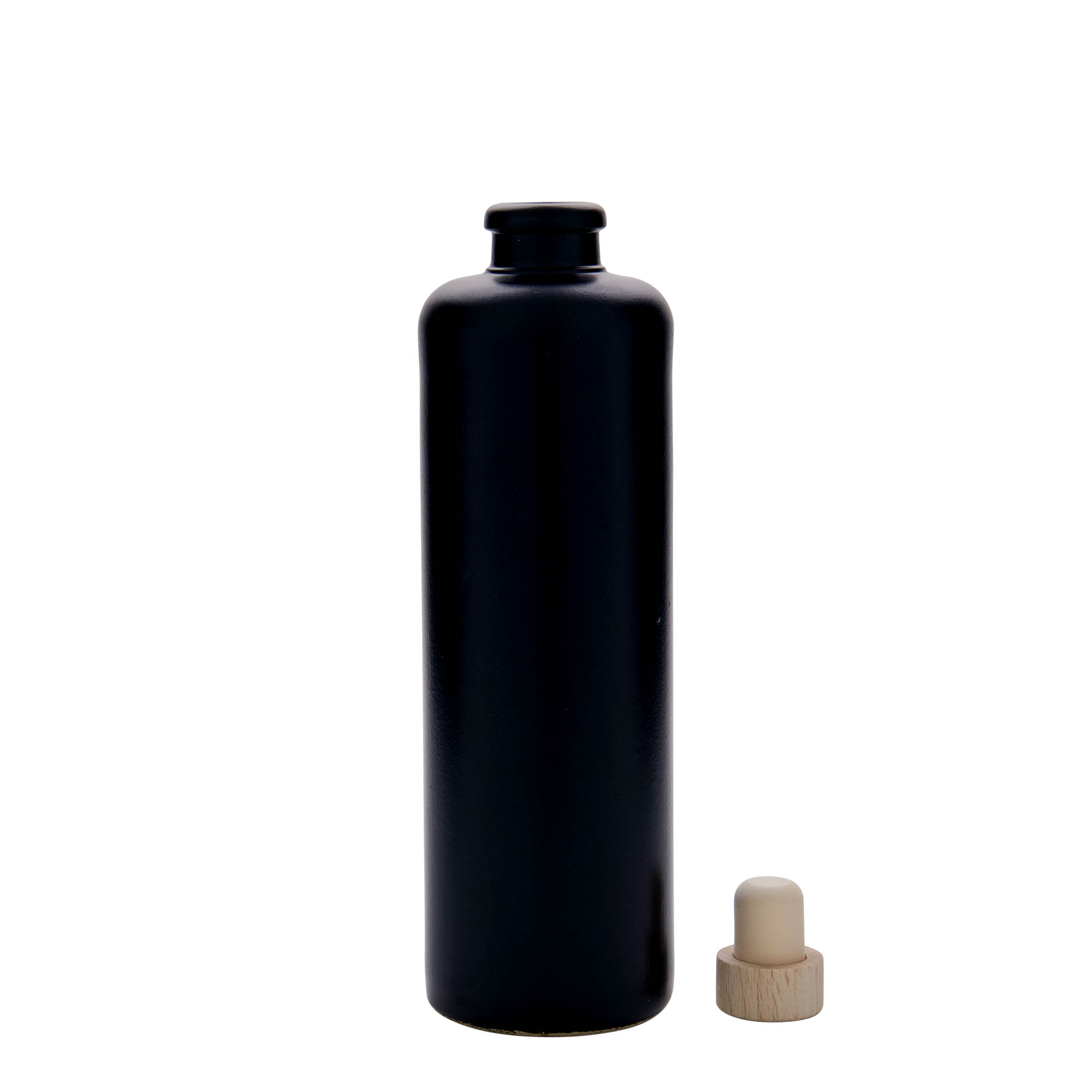 500 ml glineni vrč, kamenina, črn, odprtina: pluta