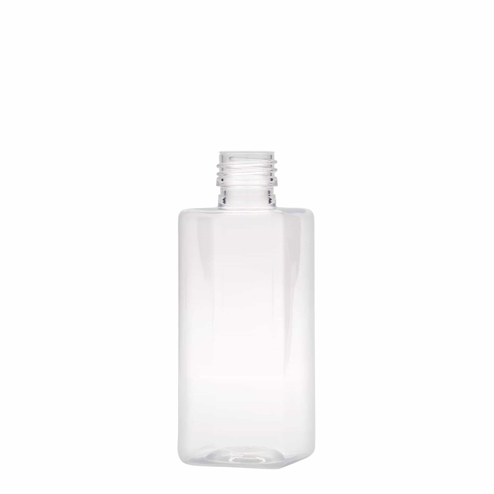 250 ml steklenica iz PET plastike »Karl«, kvadratna, plastika, ustje: PP 28