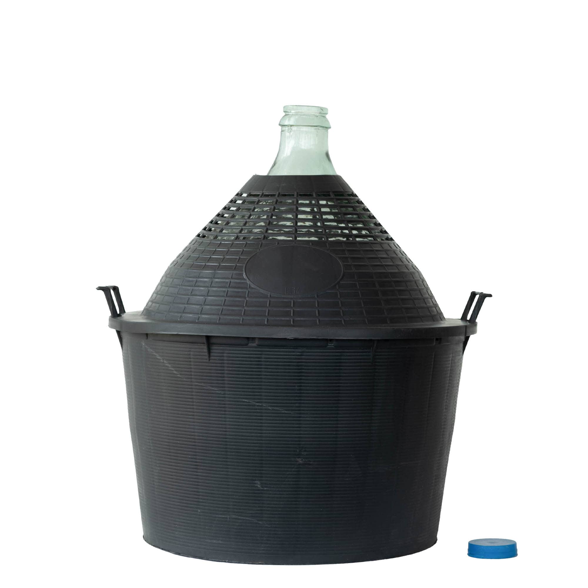 34 l balonska jeklenka z ozkim vratom, steklo, odprtina: pokrov s pritrditvijo