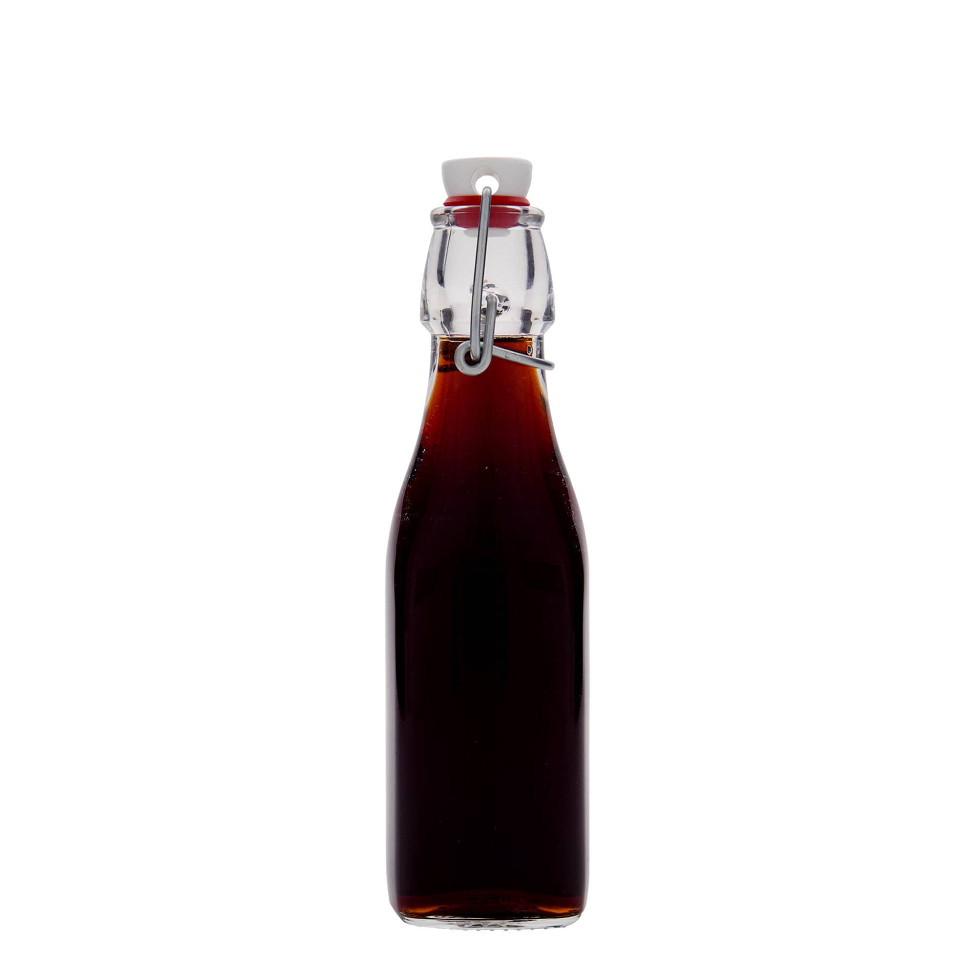 250 ml steklena steklenica 'Swing, kvadratna, odprtina: s sponko za zapiranje