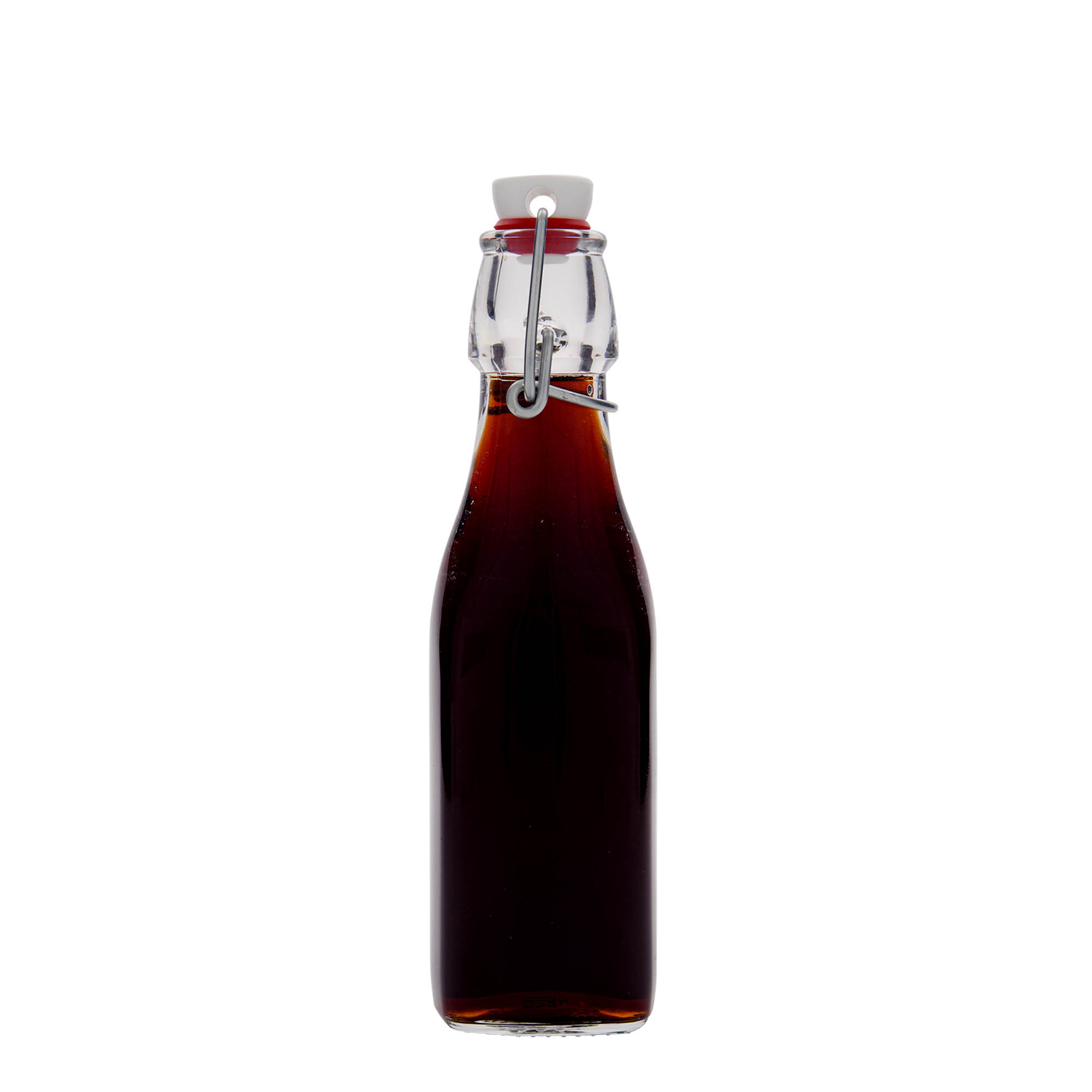 250 ml steklena steklenica 'Swing, kvadratna, odprtina: s sponko za zapiranje