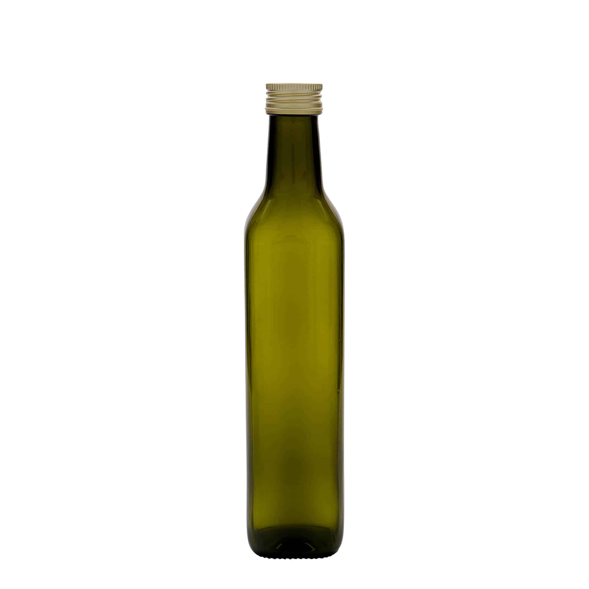 500 ml steklenica iz stekla 'Marasca', kvadratna, starozelena, odprtina: PP 31,5 500 ml steklenica iz stekla 'Marasca', kvadratna, starozelena, odprtina: PP 31,5