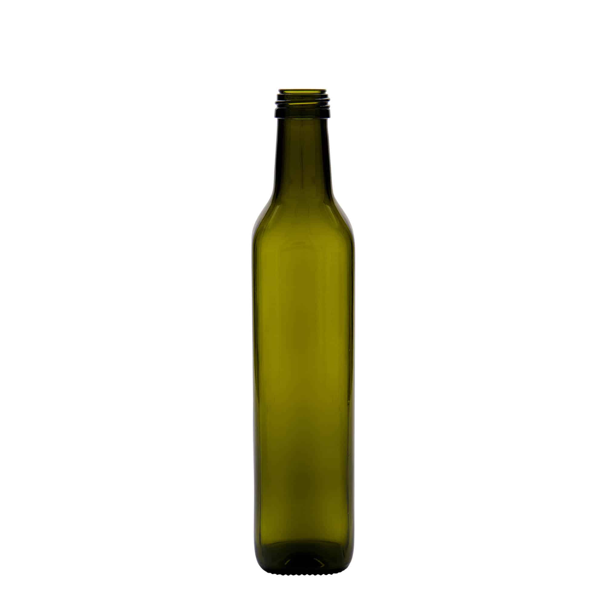 500 ml steklena steklenica »Marasca«, kvadratna, antično zelena, ustje: PP 31,5 500 ml steklena steklenica »Marasca«, kvadratna, antično zelena, ustje: PP 31,5
