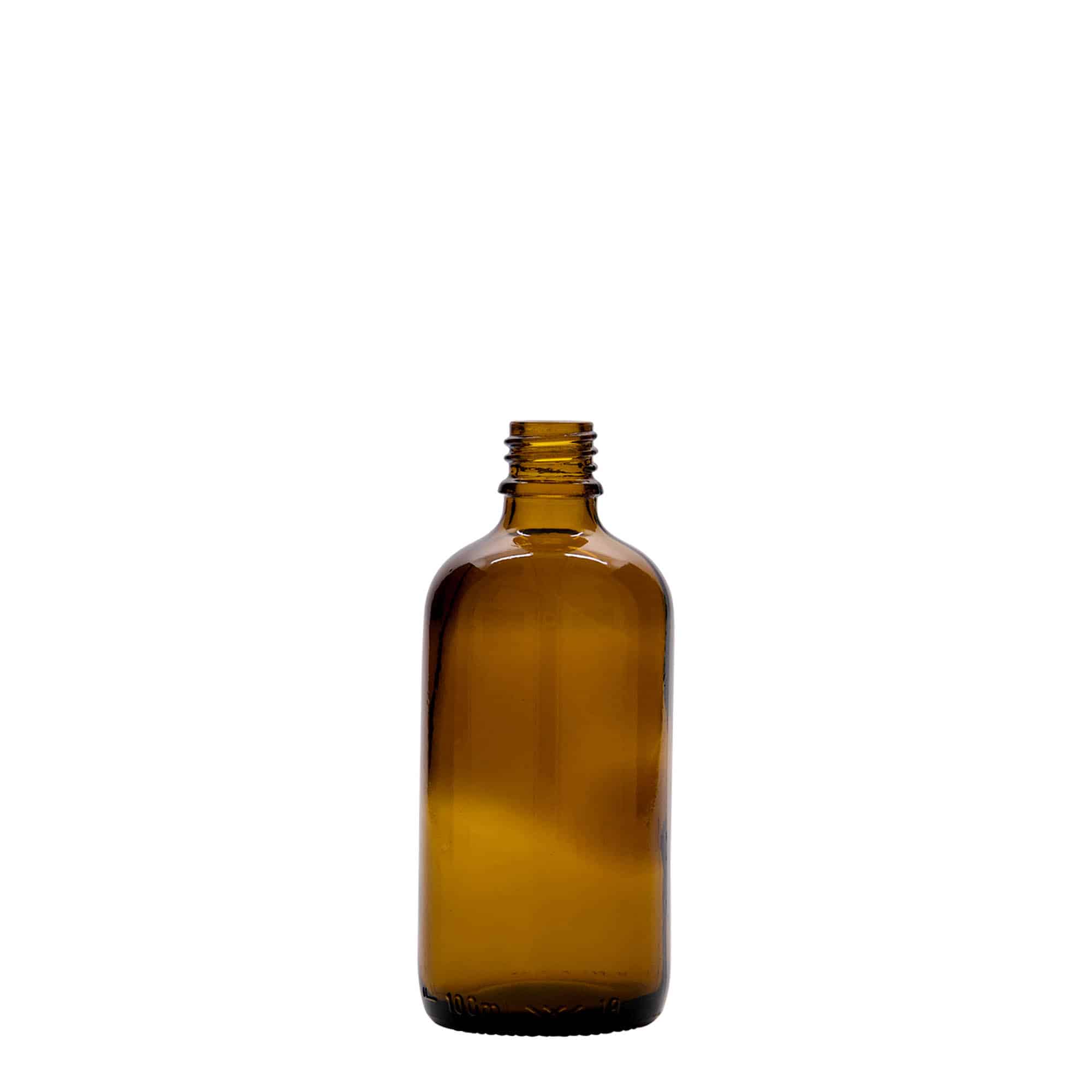 100 ml steklenica za zdravila, steklo, rjava, ustje: DIN 18